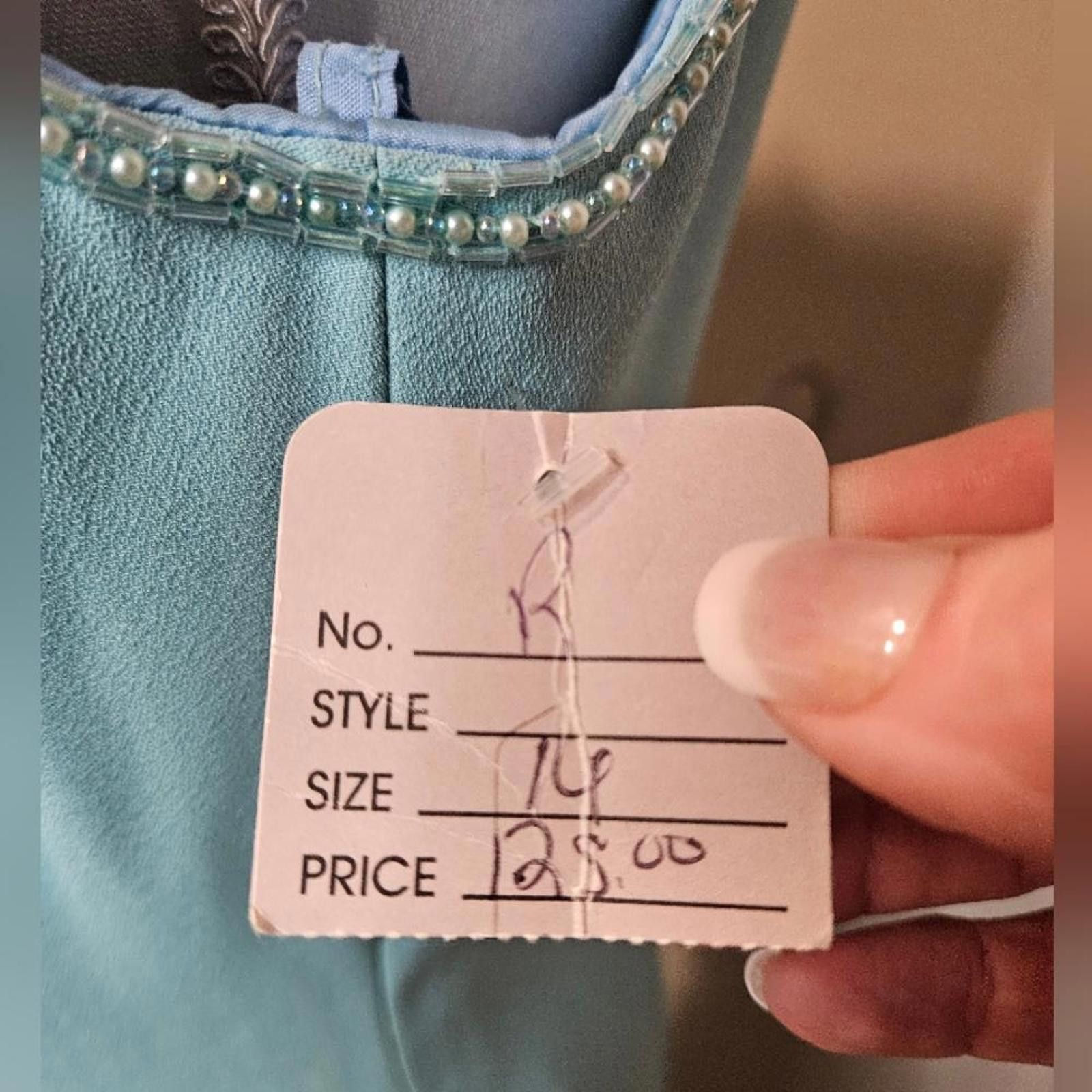 Designer Nwt Precious Formals Elegant Aqua Beaded Dress Size XXL / US 16-18 / IT 52-54 - 6 Thumbnail