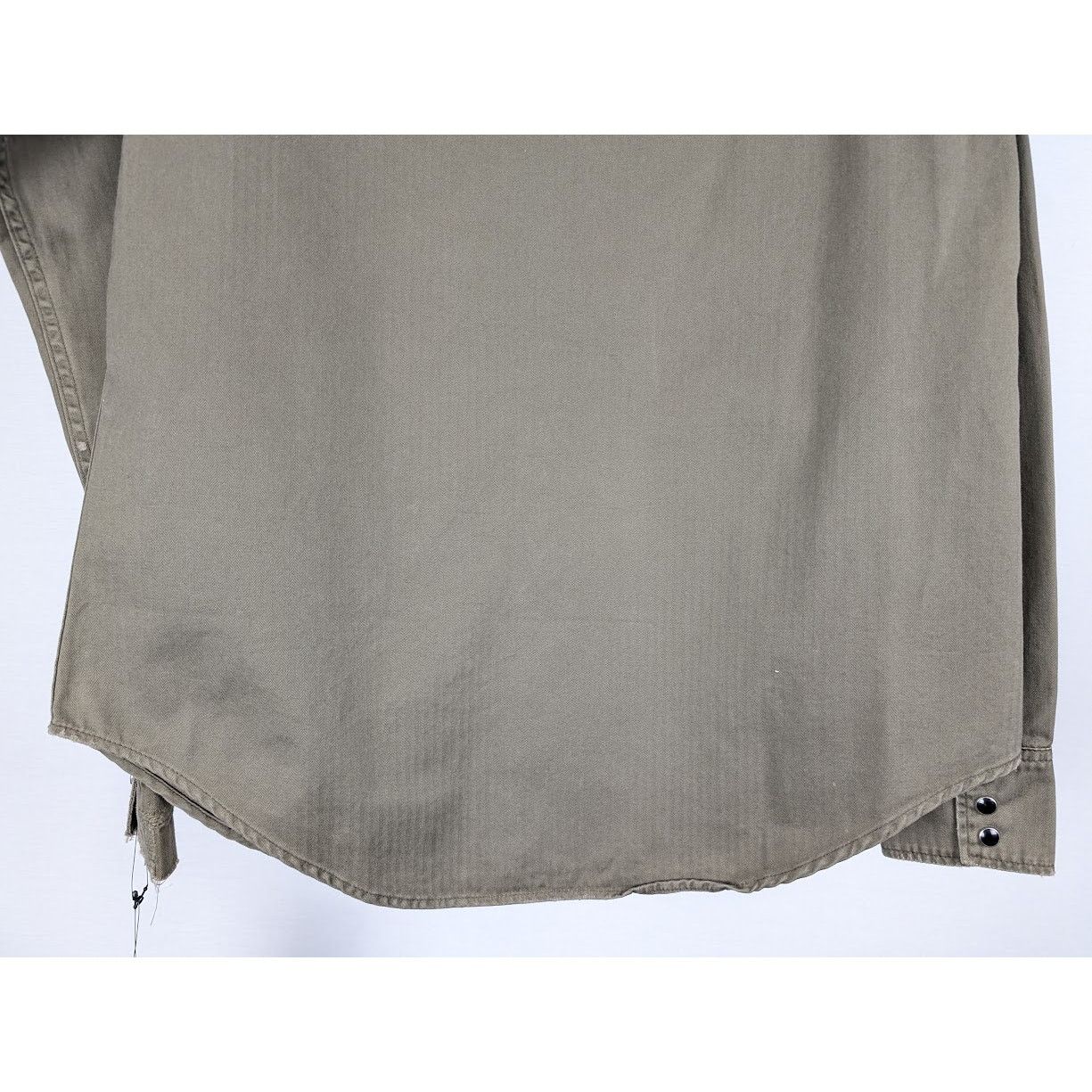Saint Laurent Paris o1rshd1 Classic Western Shirt in Khaki Stonewash Size US M / EU 48-50 / 2 - 13 Thumbnail