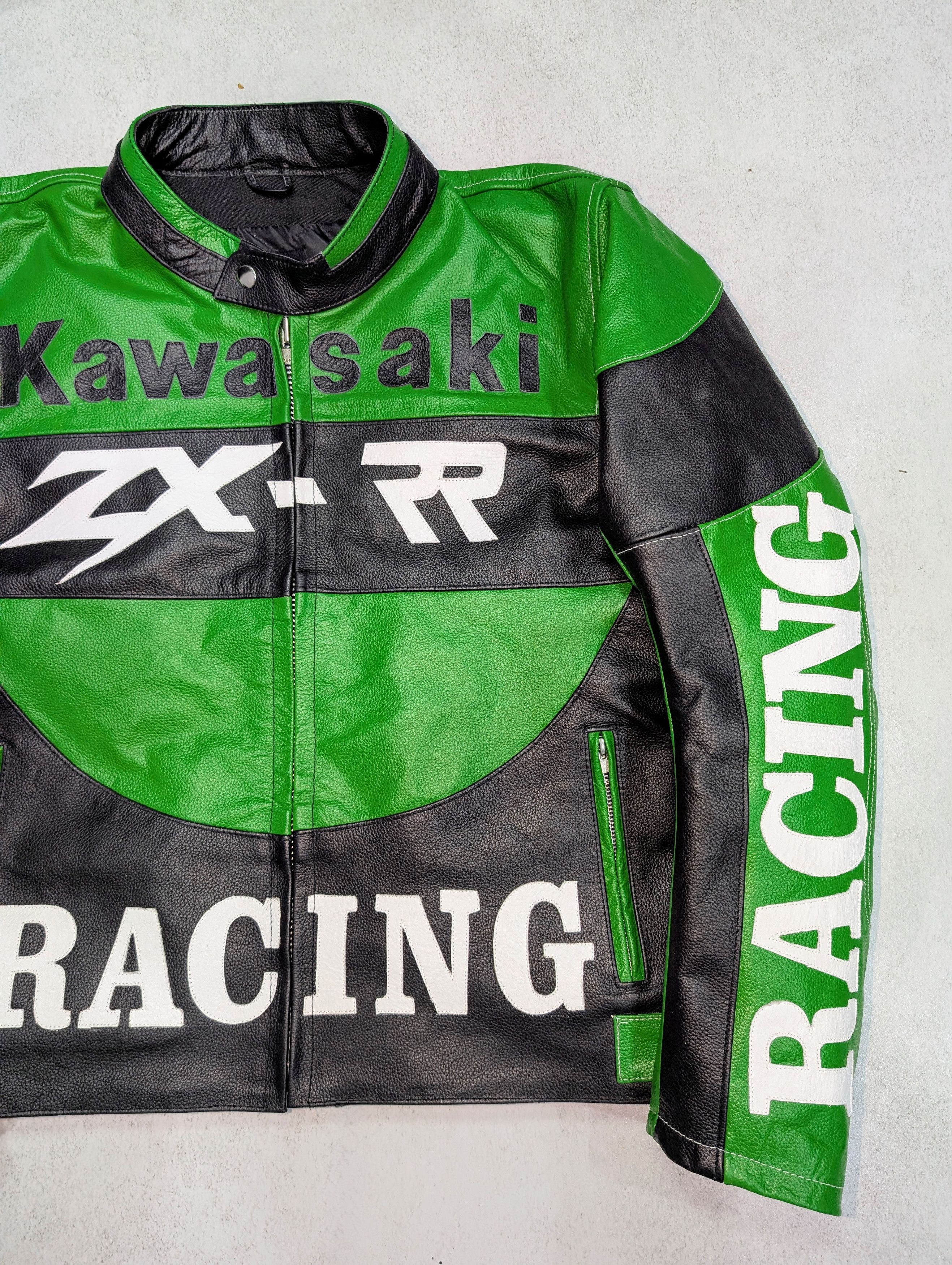 Formula 1 🔥 Kawasaki 🔥 Racing Leather Jacket Streetwear Size US XL / EU 56 / 4 - 4 Thumbnail