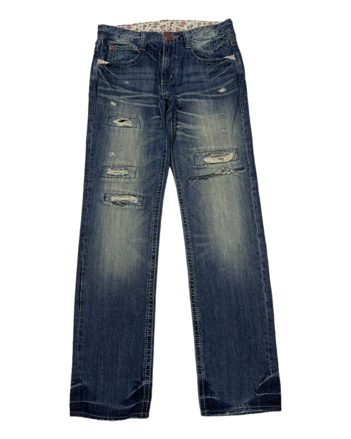 Japanese Brand VINTAGE JAPANESE RUSH HOUR DISTRESSED DENIM JEANS Size 29" - 5 Thumbnail