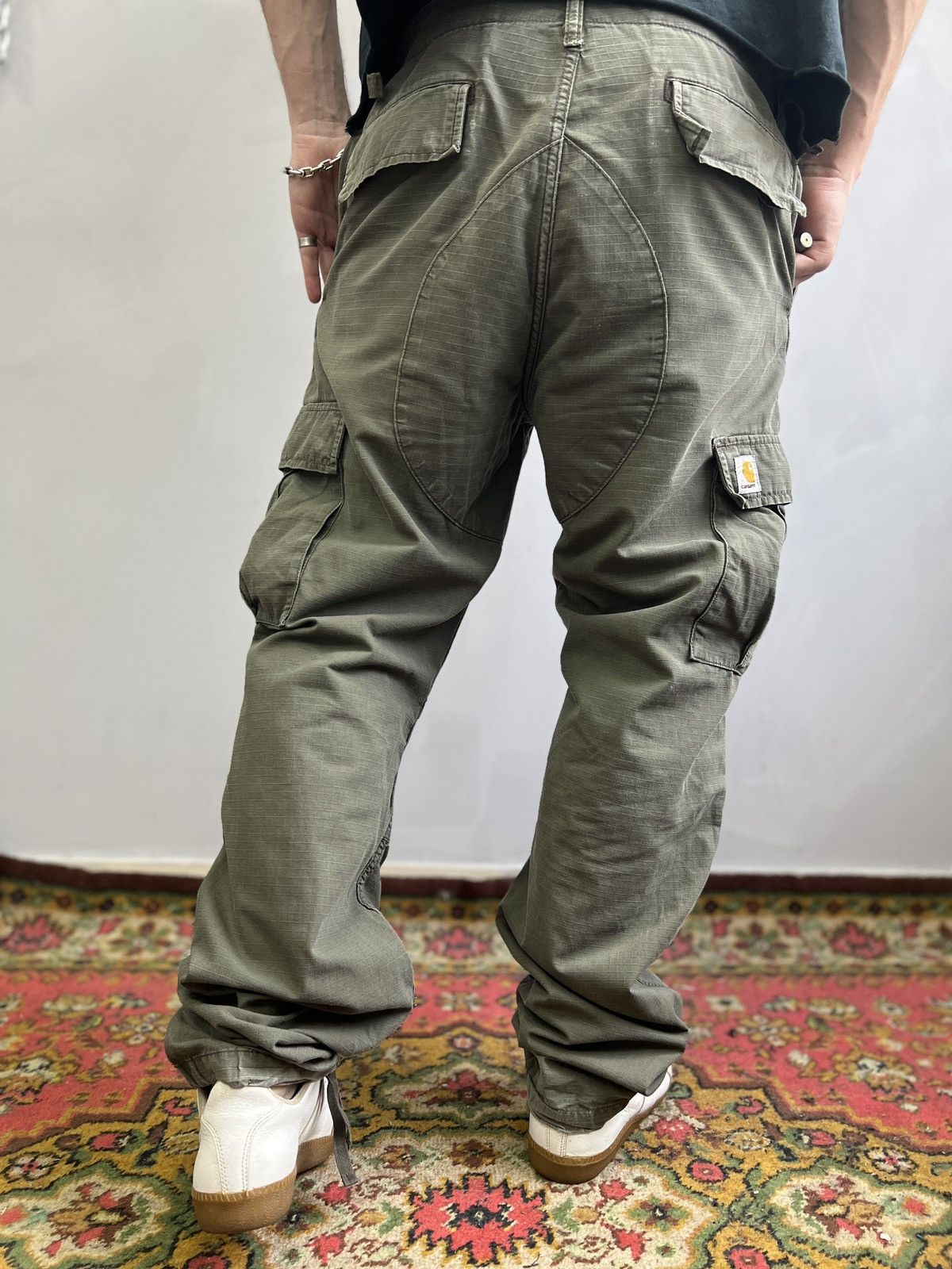 Carhartt × Vintage VINTAGE CARGO AVIATION DISTRESSED 2000s pants y2k olive Size US 34 / EU 50 - 4 Thumbnail