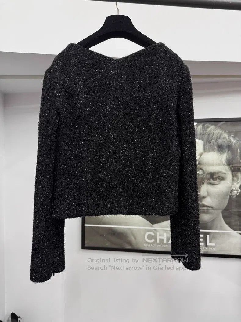 Chanel Chanel Chair series black fine glitter square collar jacke Size XS / US 0-2 / IT 36-38 - 3 Thumbnail