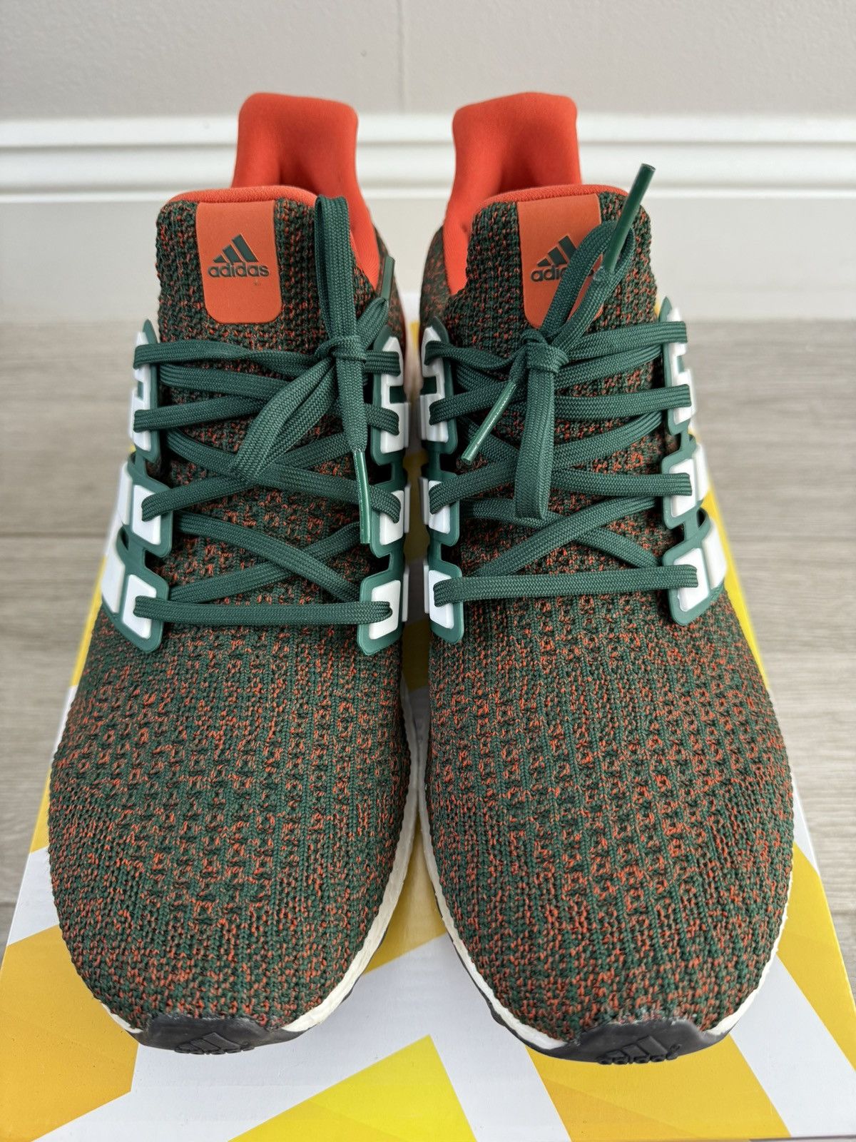 Adidas ADIDAS UltraBoost 4.0 Miami Hurricanes Green White Orange 12 Size US 12 / EU 45 - 5 Thumbnail