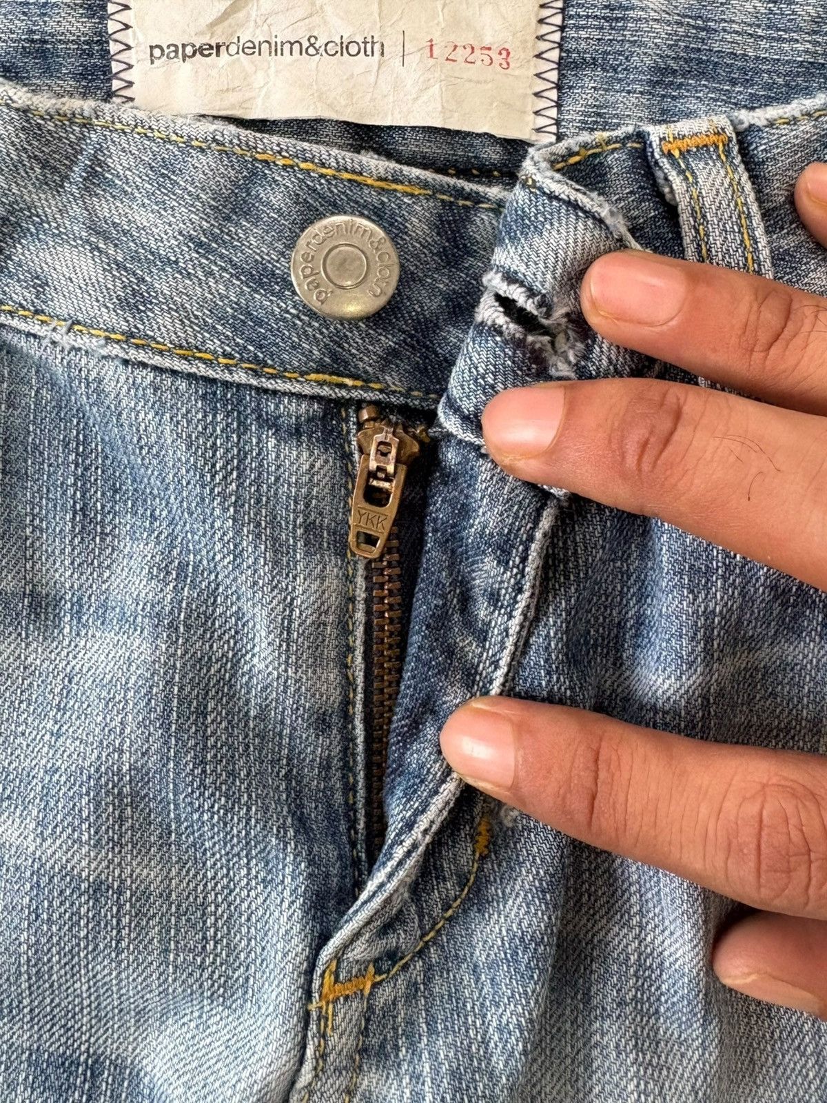 Paper Denim & Cloth Vintage Paper Denim Faded Wash Patched Flare Jeans Size 28" / US 6 / IT 42 - 3 Thumbnail