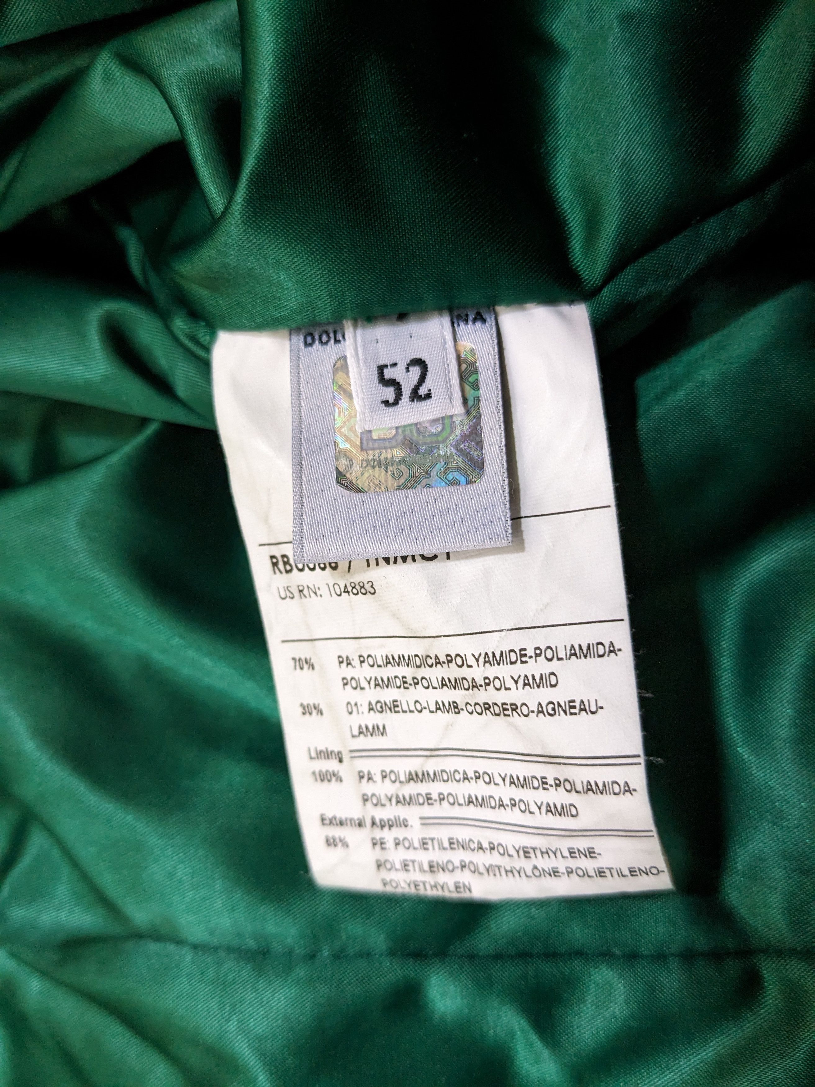 Dolce & Gabbana Dolce & Gabbana Nylon Leather Jacket Hoody Green 52 Zip Up Size US L / EU 52-54 / 3 - 22 Thumbnail