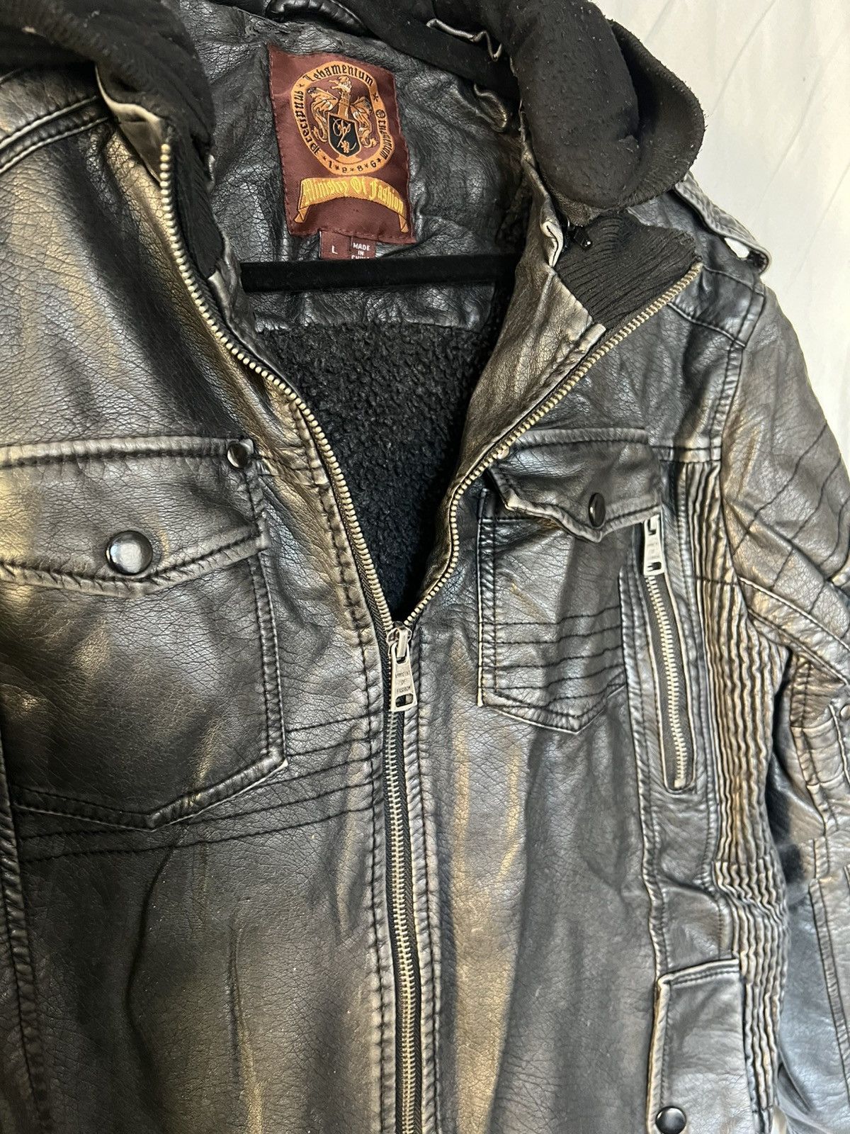 Vintage Ministry of Fashion Faux Leather Jacket Size US L / EU 52-54 / 3 - 2 Thumbnail