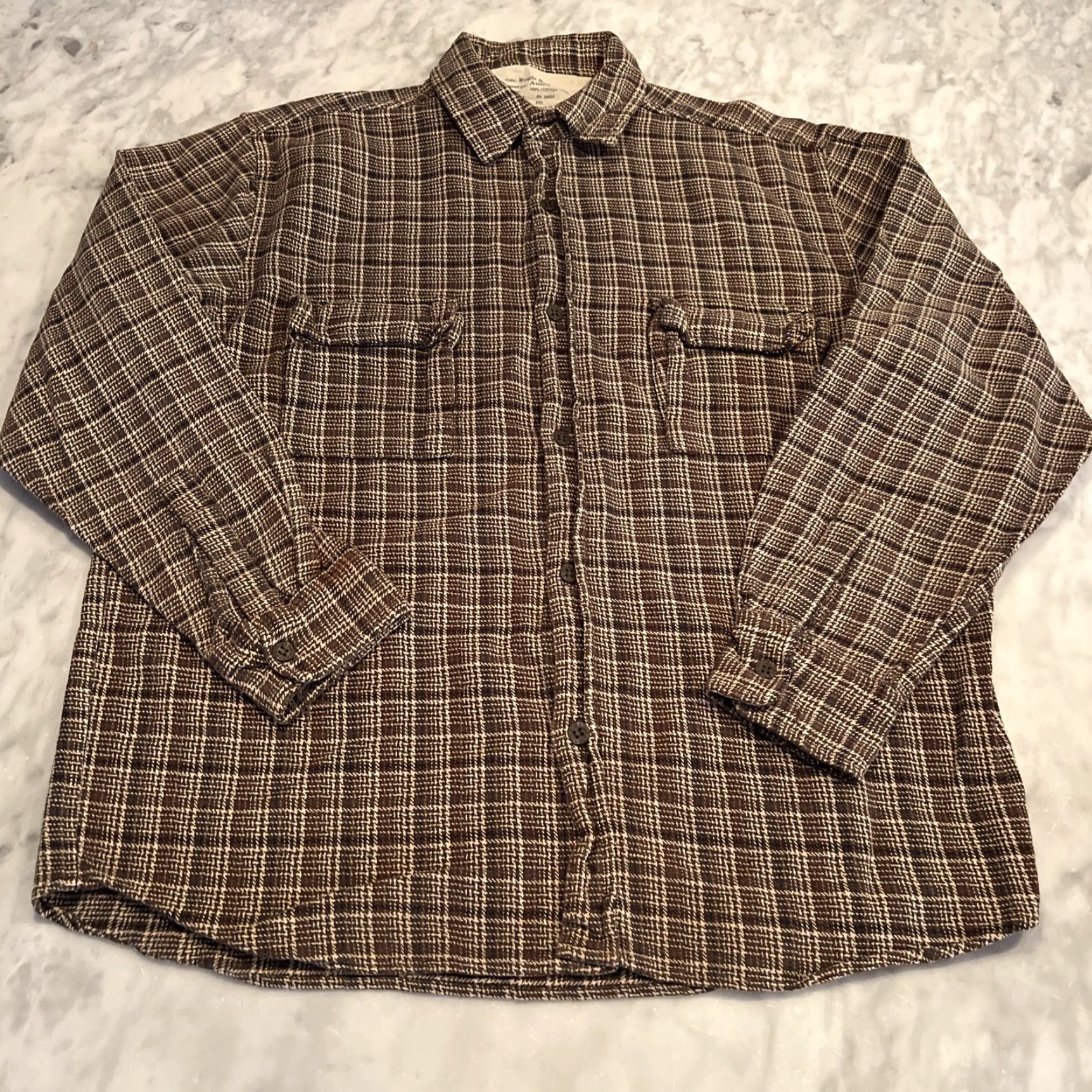 Bugle Boy VINTAGE Bugle Boy Flannel Shirt Men’s XL Brown Plaid Long Sleeve Pockets Size US XL / EU 56 / 4 - 2 Thumbnail