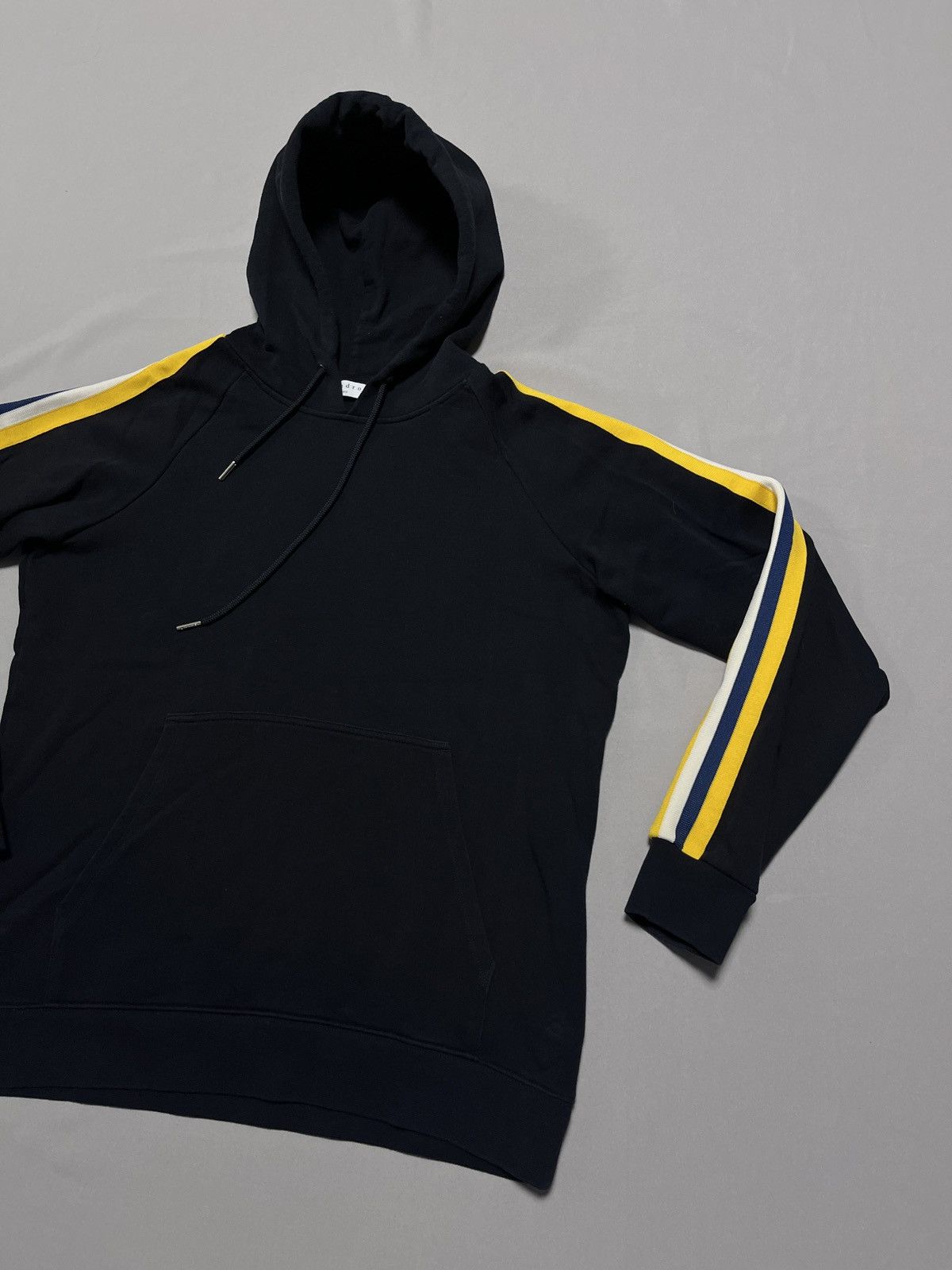 Sandro Sandro Heavy Black Hoodie With Striped Sleeves Size US M / EU 48-50 / 2 - 2 Thumbnail