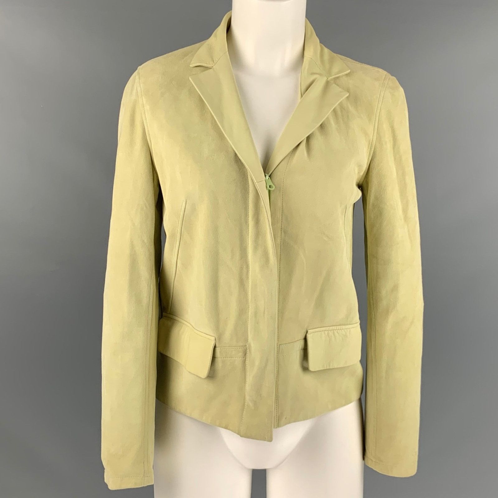 Other NO BRAND Size S Yellow Suede Reversible Jacket Blazer Size S / US 4 / IT 40 - 6 Thumbnail