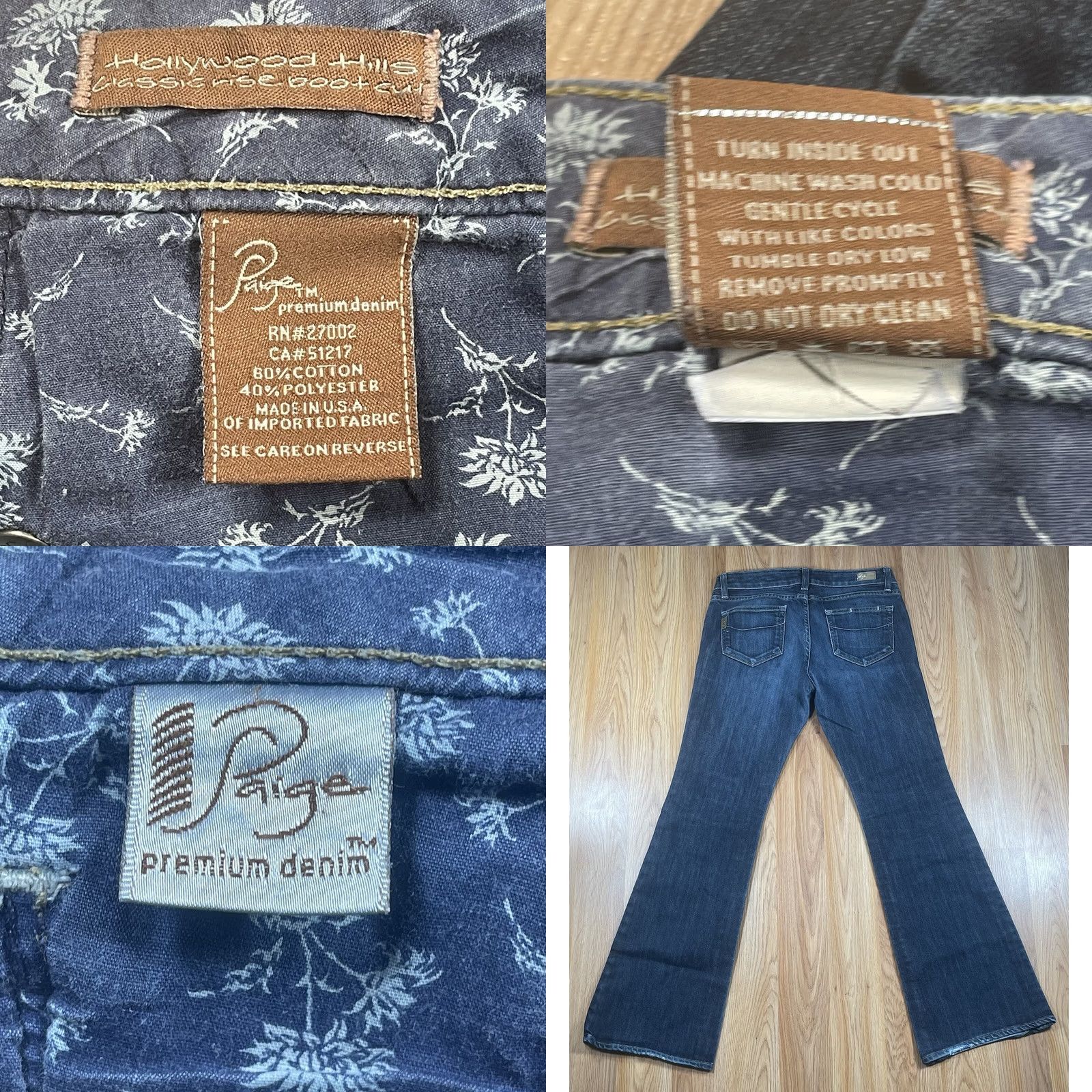 Paige Paige Hollywood Hills Classic Rise Boot Cut Blue Premium Denim Jeans Womens 29 Blue Jeans Womens 29 Paige Hollywood Hills Boot Cut Denim 29 White Size 29" - 8 Thumbnail