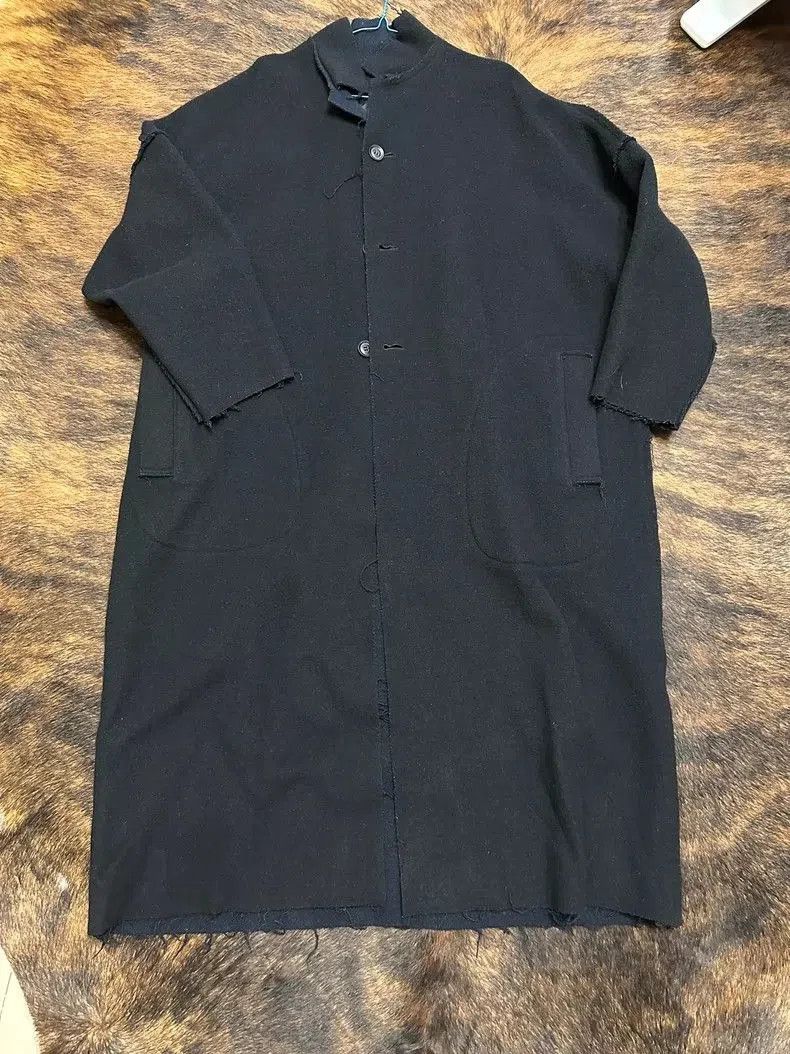 Yohji Yamamoto Yohji Yamamoto Long Wool Coat Black Blue Size US M / EU 48-50 / 2 - 1 Thumbnail