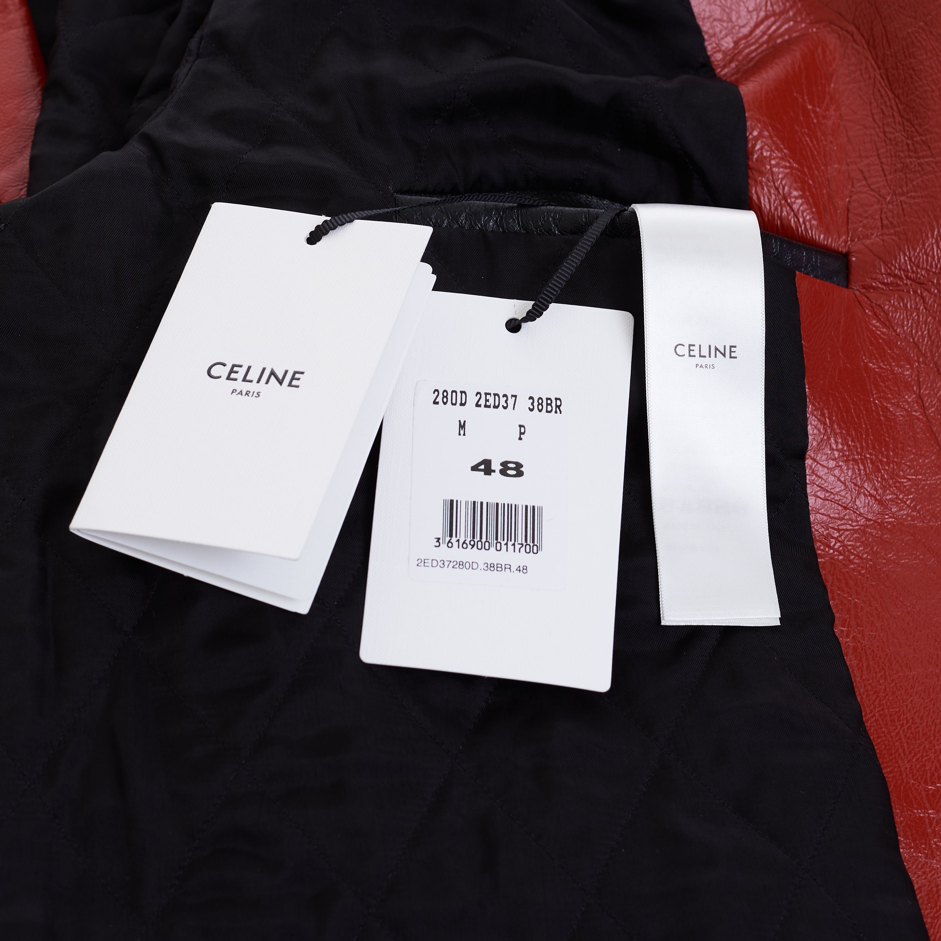 Celine Loose Fit Studded Biker Jacket In Black & Red Soft Lambskin Size US M / EU 48-50 / 2 - 11 Thumbnail