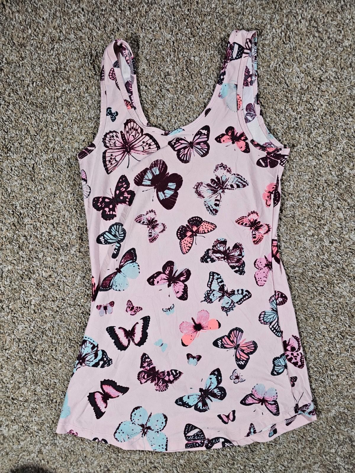 Designer NOBO No Boundaries Butterflies Tank Top M(7/9) Pink Size M / US 6-8 / IT 42-44 - 4 Thumbnail