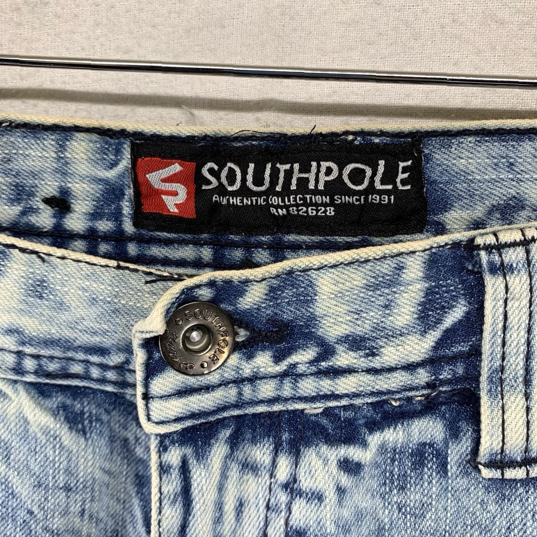 Southpole Southpole Jeans Men's 32x32 Blue Stretch Bleach Acid Stone Wash Straight Leg Size US 32 / EU 48 - 6 Thumbnail