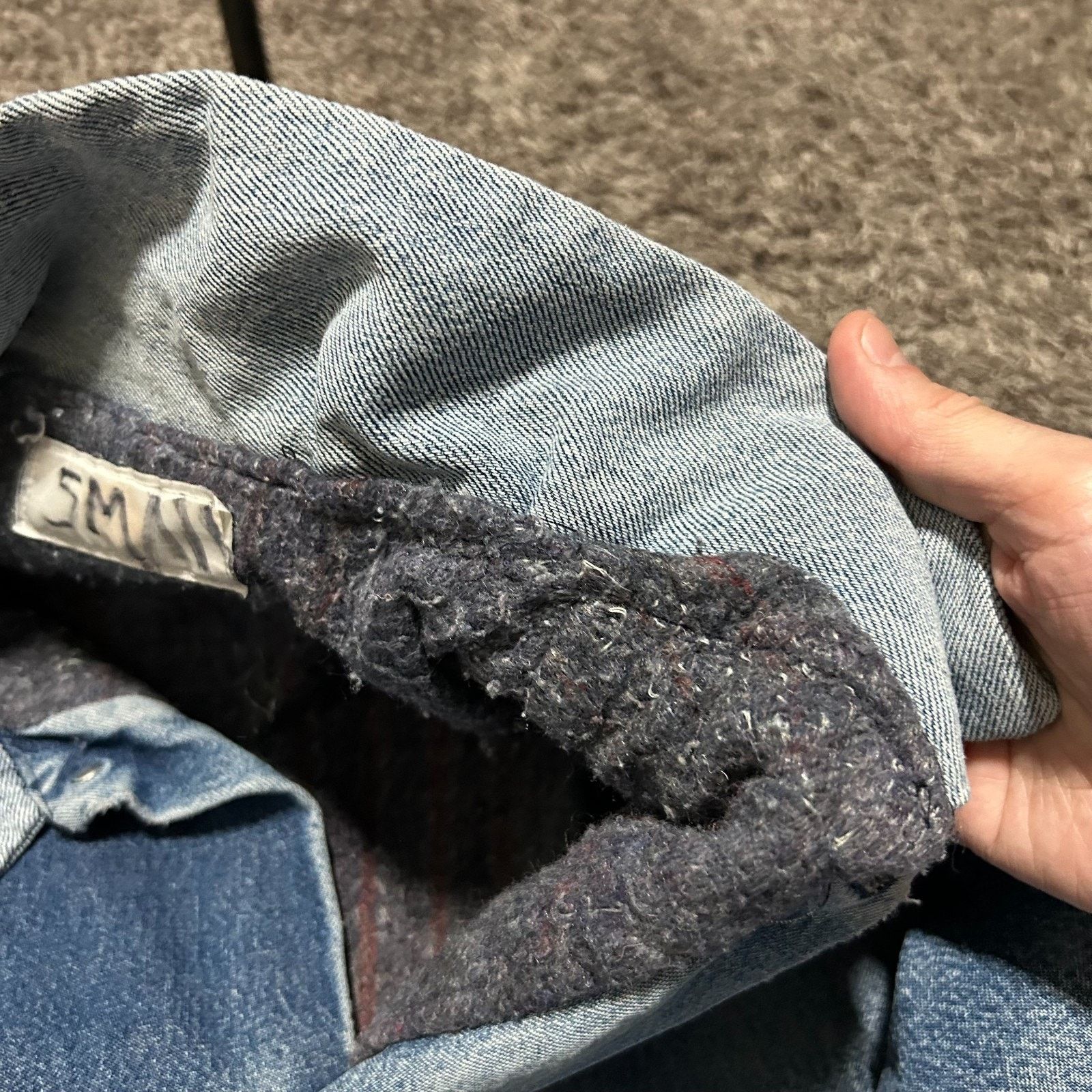 Vintage Vintage Thrashed Denim Chore Jacket Lined Barn Coat 70s 80s Size US S / EU 44-46 / 1 - 4 Thumbnail