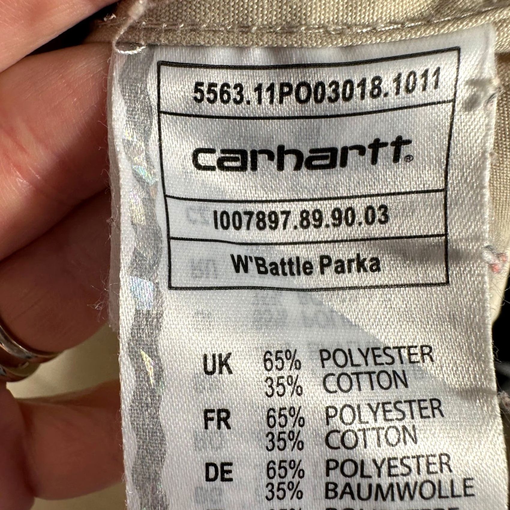 Carhartt Wip Carhartt WIP Womens Battle Parka Jacket Beige Hooded Coat M Size M / US 6-8 / IT 42-44 - 7 Thumbnail