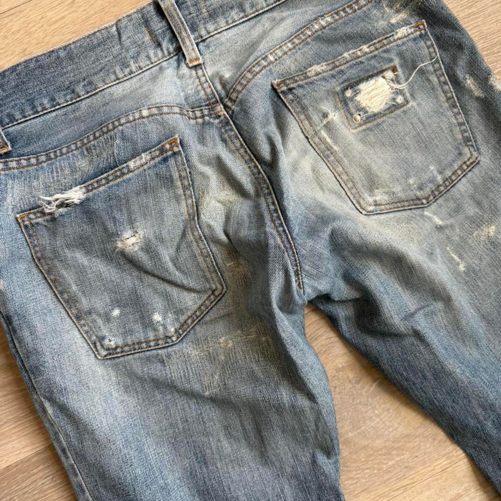 Dolce & Gabbana Dolce & Gabbana Distressed Denim Jeans Light Blue Y2K Size US 32 / EU 48 - 8 Thumbnail