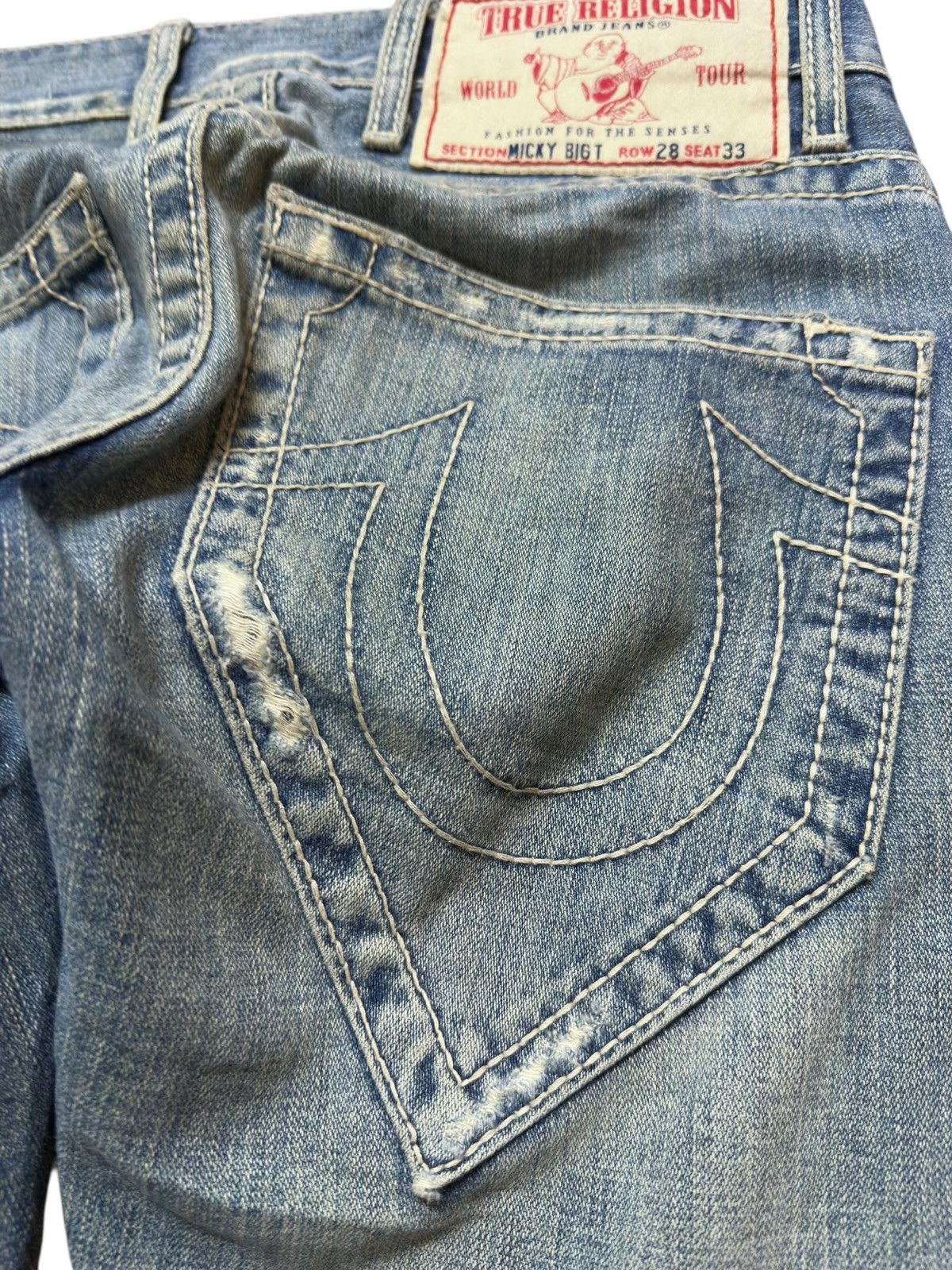 True Religion Vintage True Religion Micky Big T Curve Leg Faded Denim Size US 31 - 6 Thumbnail