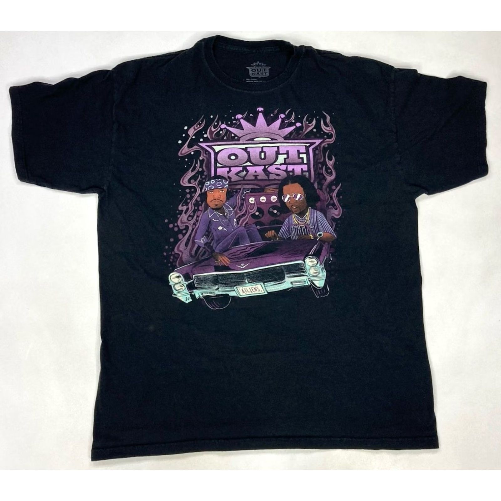 Vintage OUTKAST Graphic T-shirt Men XL Black Short Sleeve Music Rap Merch - Crew Neck, Logo, Cotton, Hip Hop, All Seasons, Regular Fit Size US XL / EU 56 / 4 - 2 Thumbnail