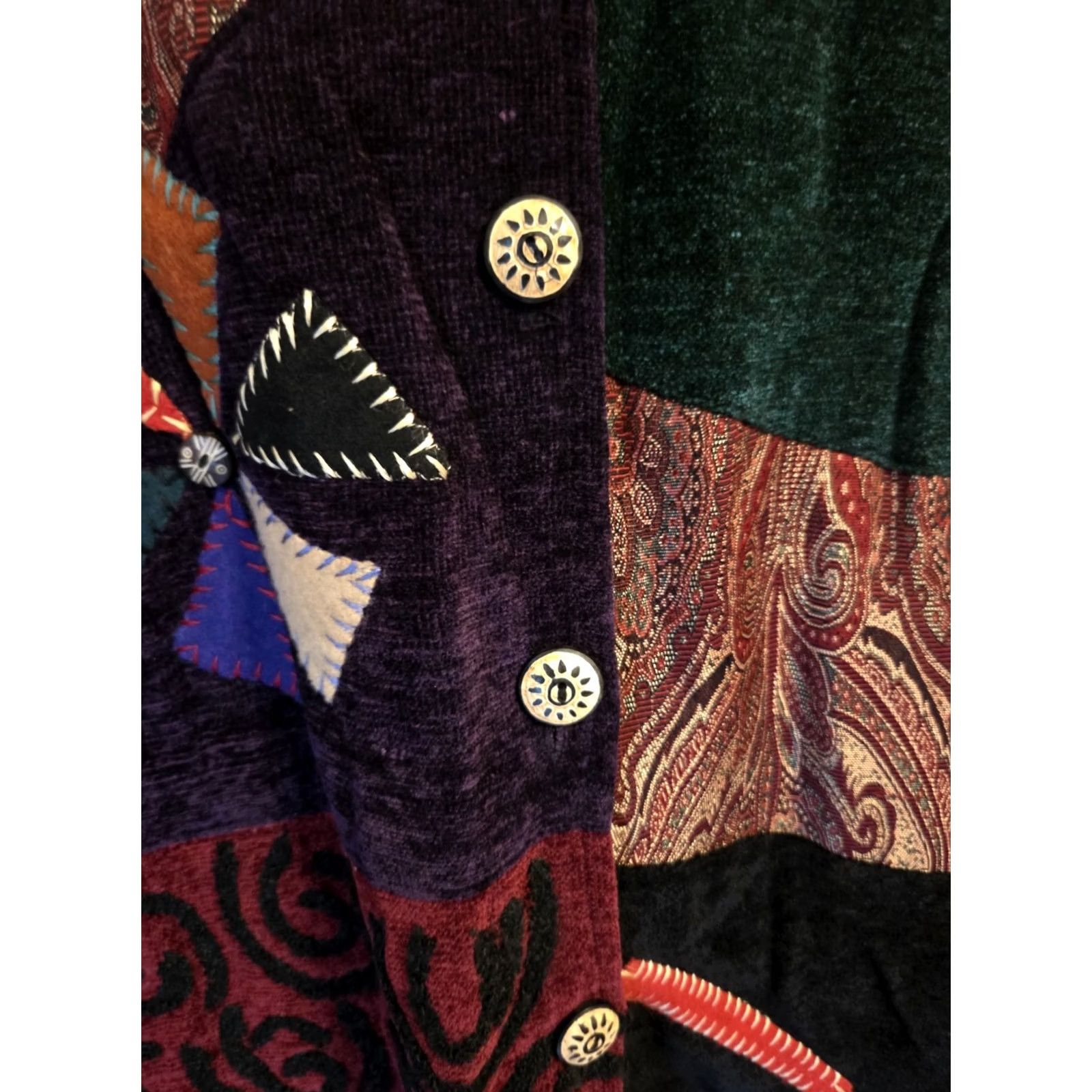 Vintage VINTAGE Indigo Moon Jacket Size 2X Plus Red Black Purple Green Patchwork Tapestry Womens Size XXL / US 16-18 / IT 52-54 - 4 Thumbnail