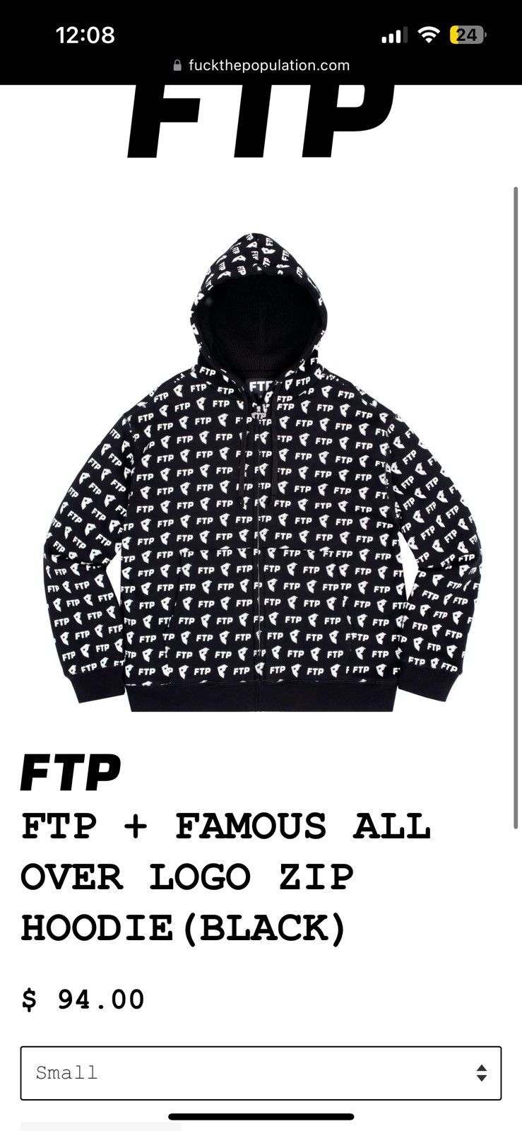 Fuck The Population FTP x Famous All Over Logo Hoodie Size US L / EU 52-54 / 3 - 6 Thumbnail