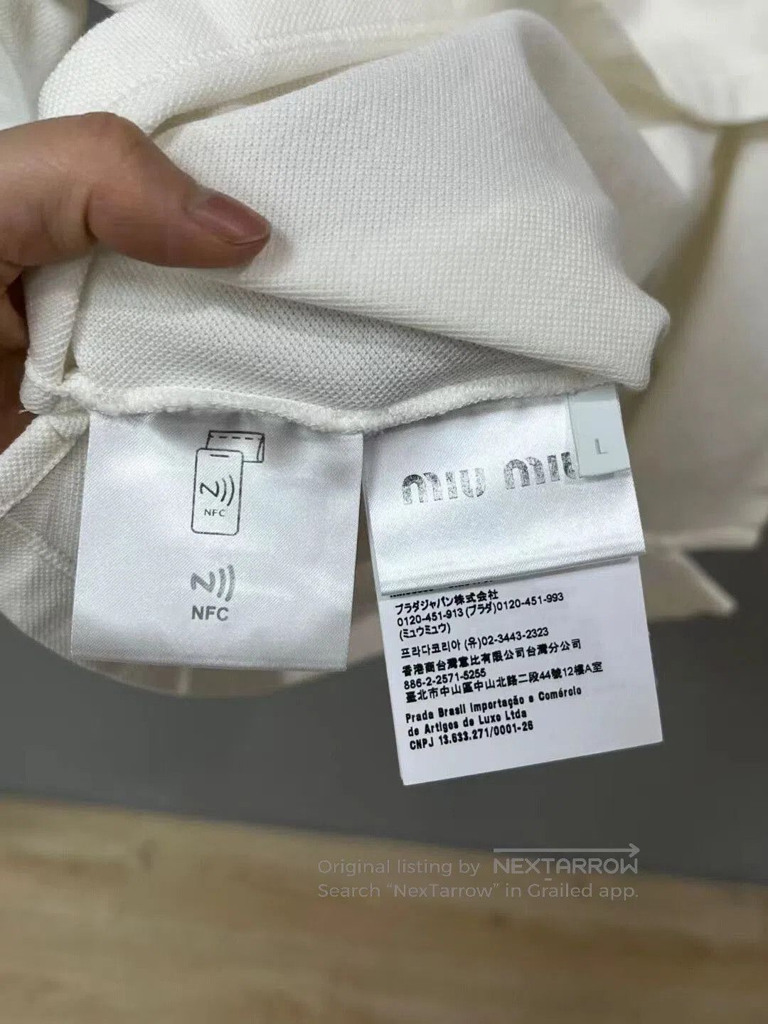 Miu Miu Miumiu Embroidered Logo Short Sleeve. Size L / US 10 / IT 46 - 4 Thumbnail