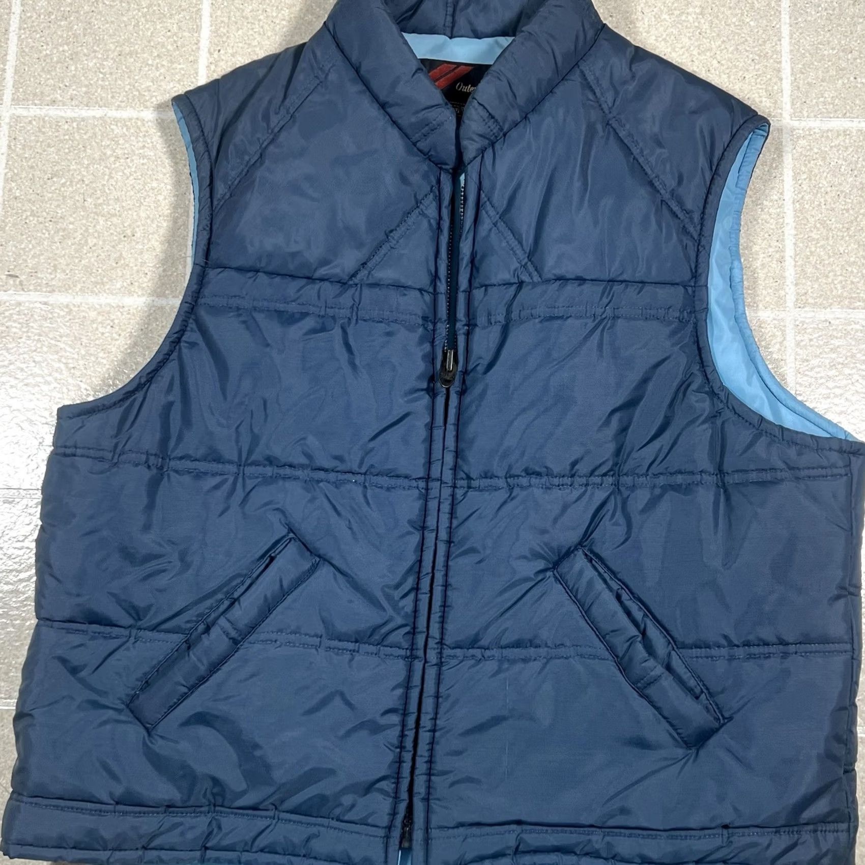 Sears VINTAGE Sears Vest Puffer Jacket Nylon Blue 80s Hiking XL Mens Zipper Size US XL / EU 56 / 4 - 2 Thumbnail