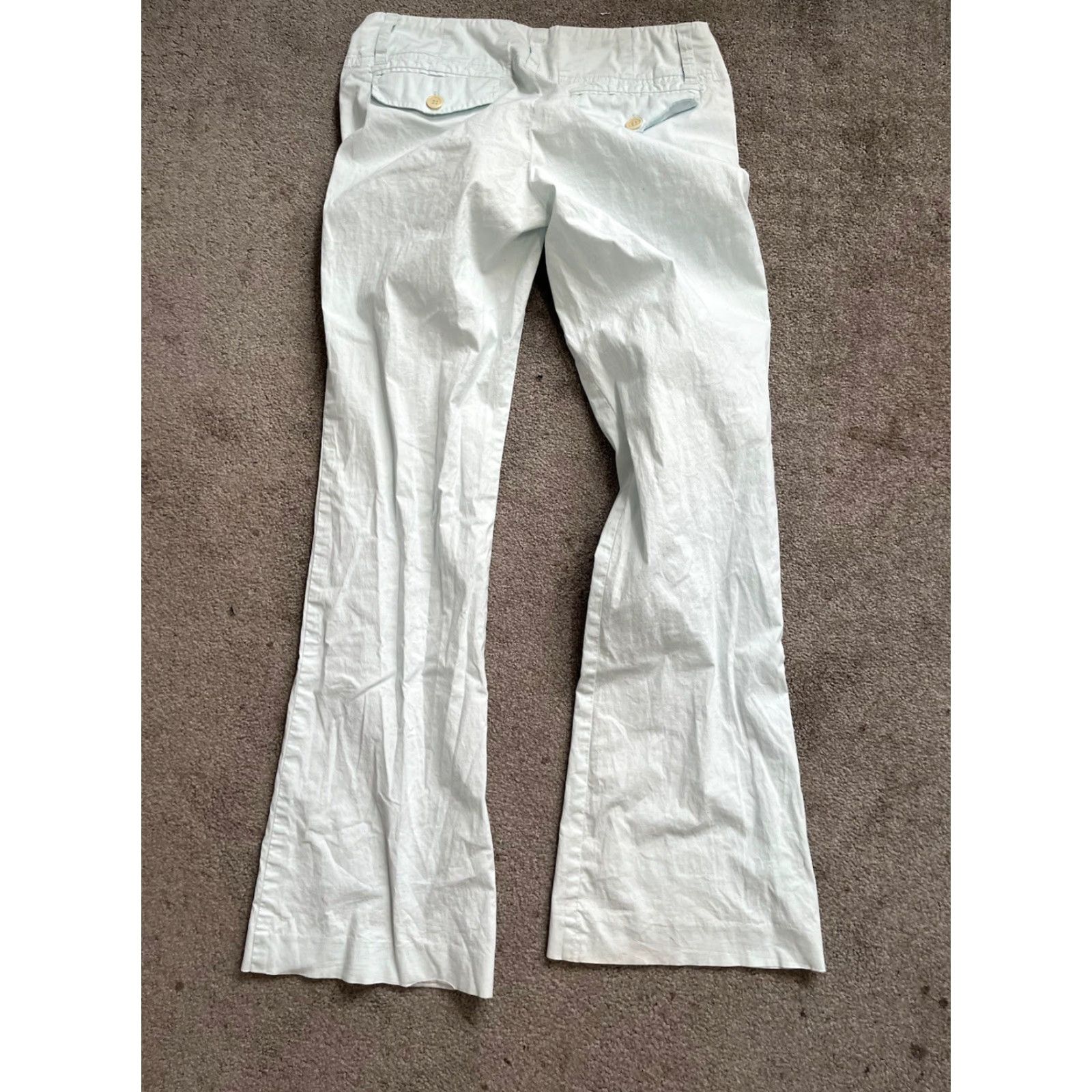 Theory Theory Pants Women’s Size 4 Mint Green Solid Boot Twill Linen Blend Pockets Chino Straight Size 27" / US 4 / IT 40 - 3 Thumbnail