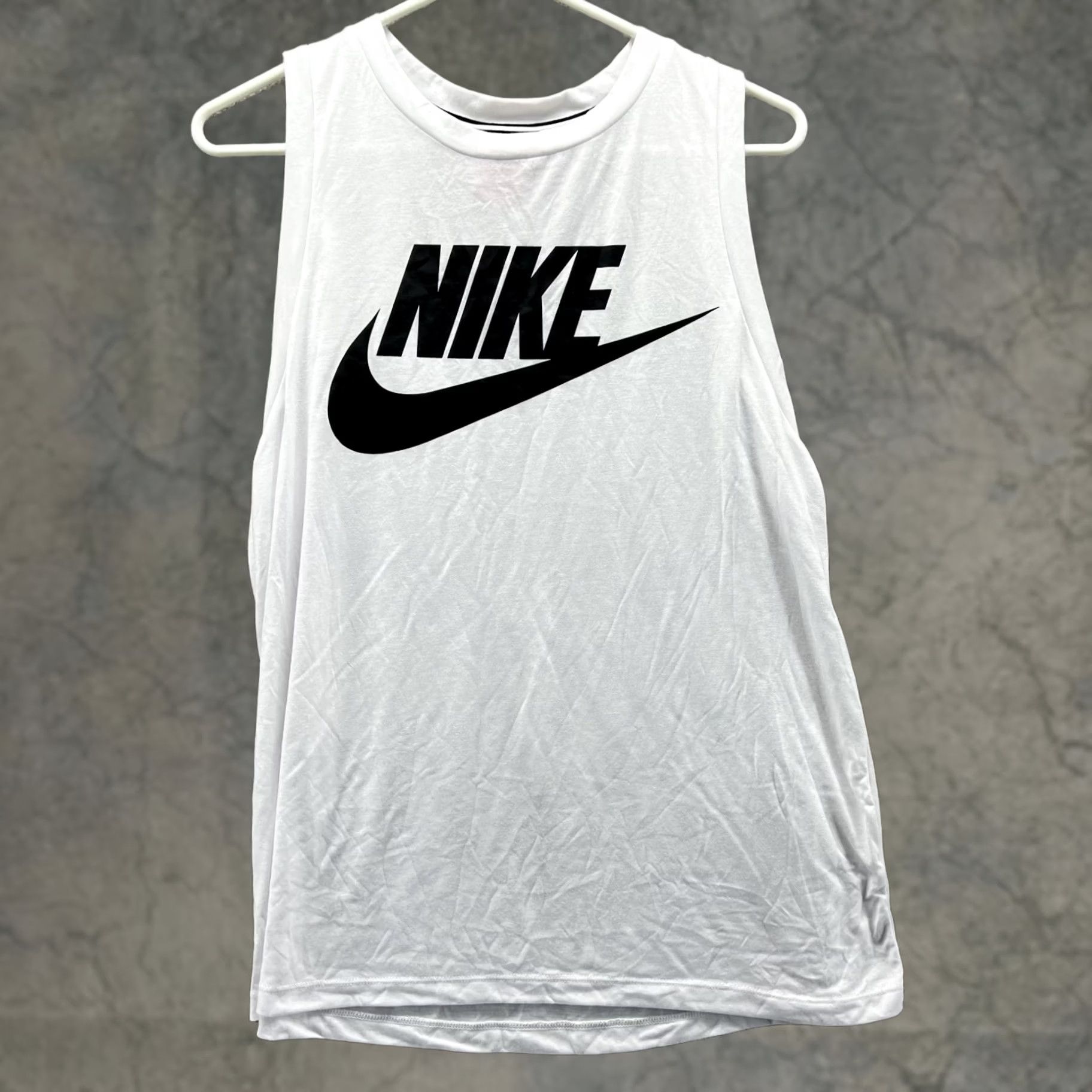 Nike VINTAGE Nike Shirt Women Large White Tank Top Swoosh Sportswear Basic Casual/Party/Cocktail/Travel Mens Size L / US 10 / IT 46 - 1 Thumbnail