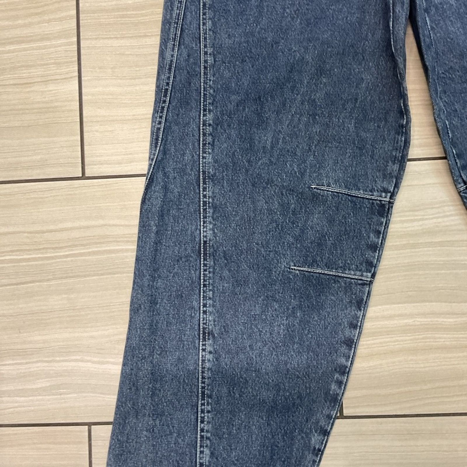 Zara Zara Mid-Rise Baggy Balloon Dark Jeans Size 28" / US 6 / IT 42 - 4 Thumbnail