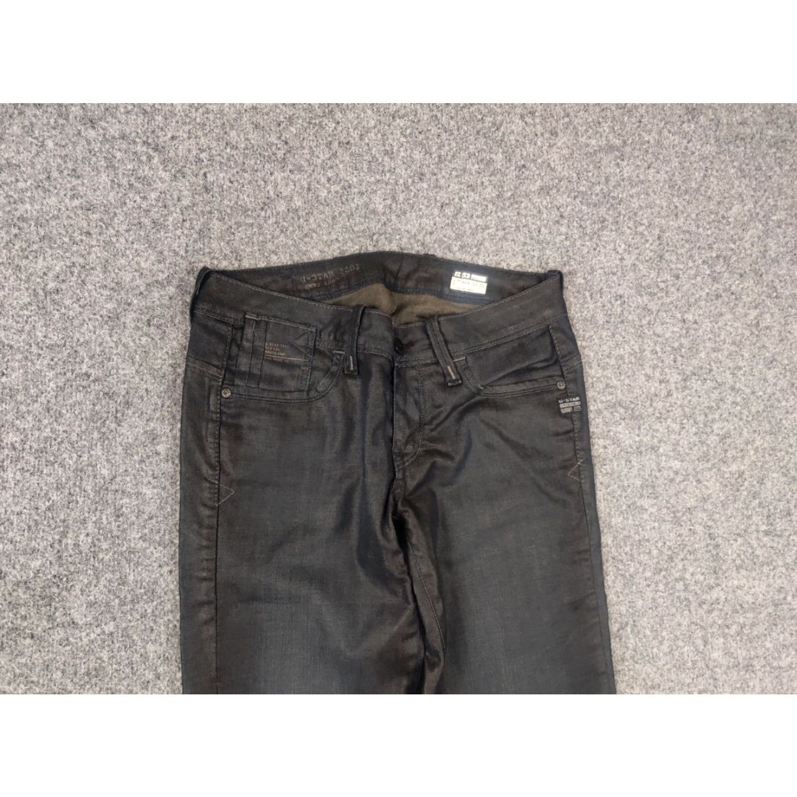 G-Star VINTAGE G-Star Raw Elect Straight Jeans Womens 29 Blue Denim Low 6.5-8.5in 5-Pocket Waxed Raw Wash Stars 90s Y2K Size 29" - 3 Thumbnail
