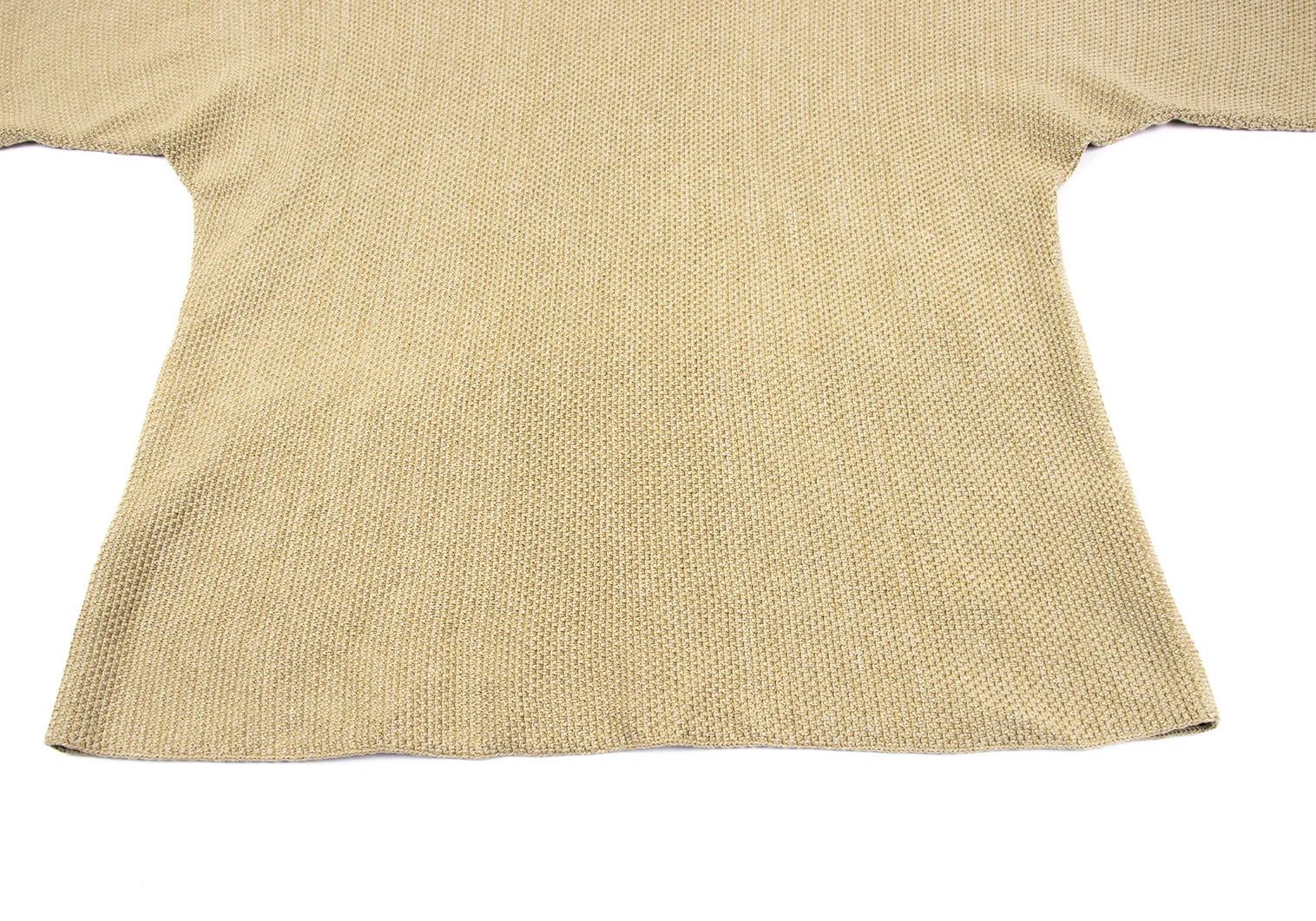 Issey Miyake Cotton-Polyester Dolman Half-Sleeve Knit Top in Beige Size US M / EU 48-50 / 2 - 5 Thumbnail