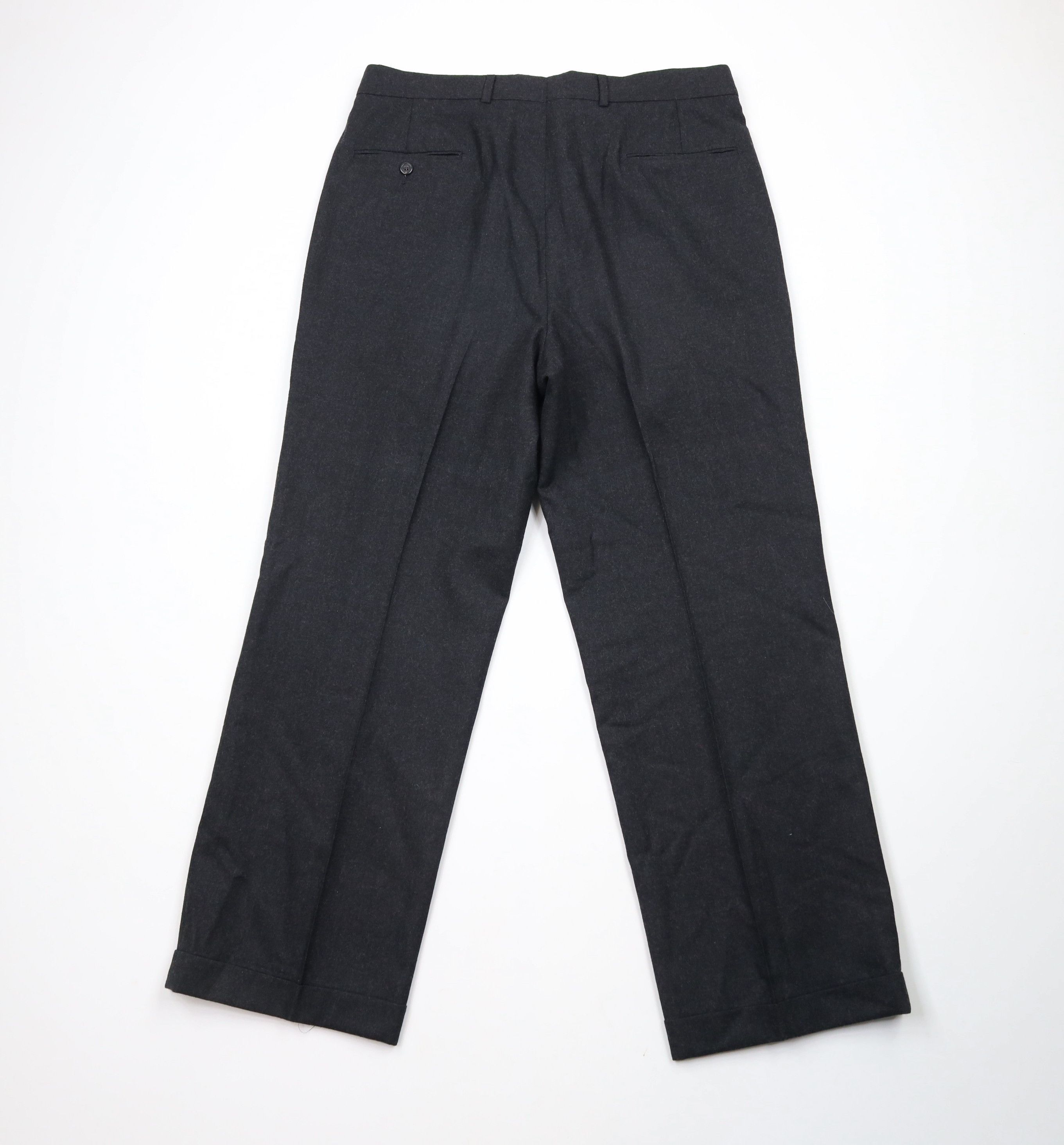 Vintage Vintage 90s Streetwear Wool Wide Leg Pants Charcoal Gray Size US 36 / EU 52 - 7 Thumbnail