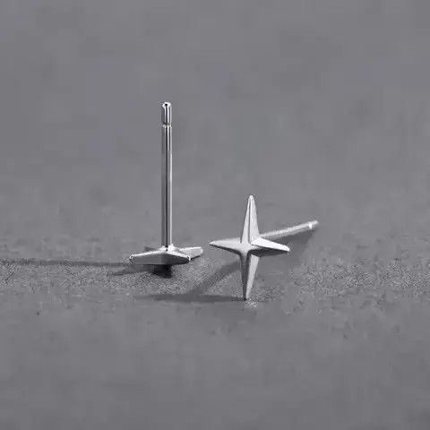 Jewelry Punk Small Cross Stud Earrings Size ONE SIZE - 7 Thumbnail