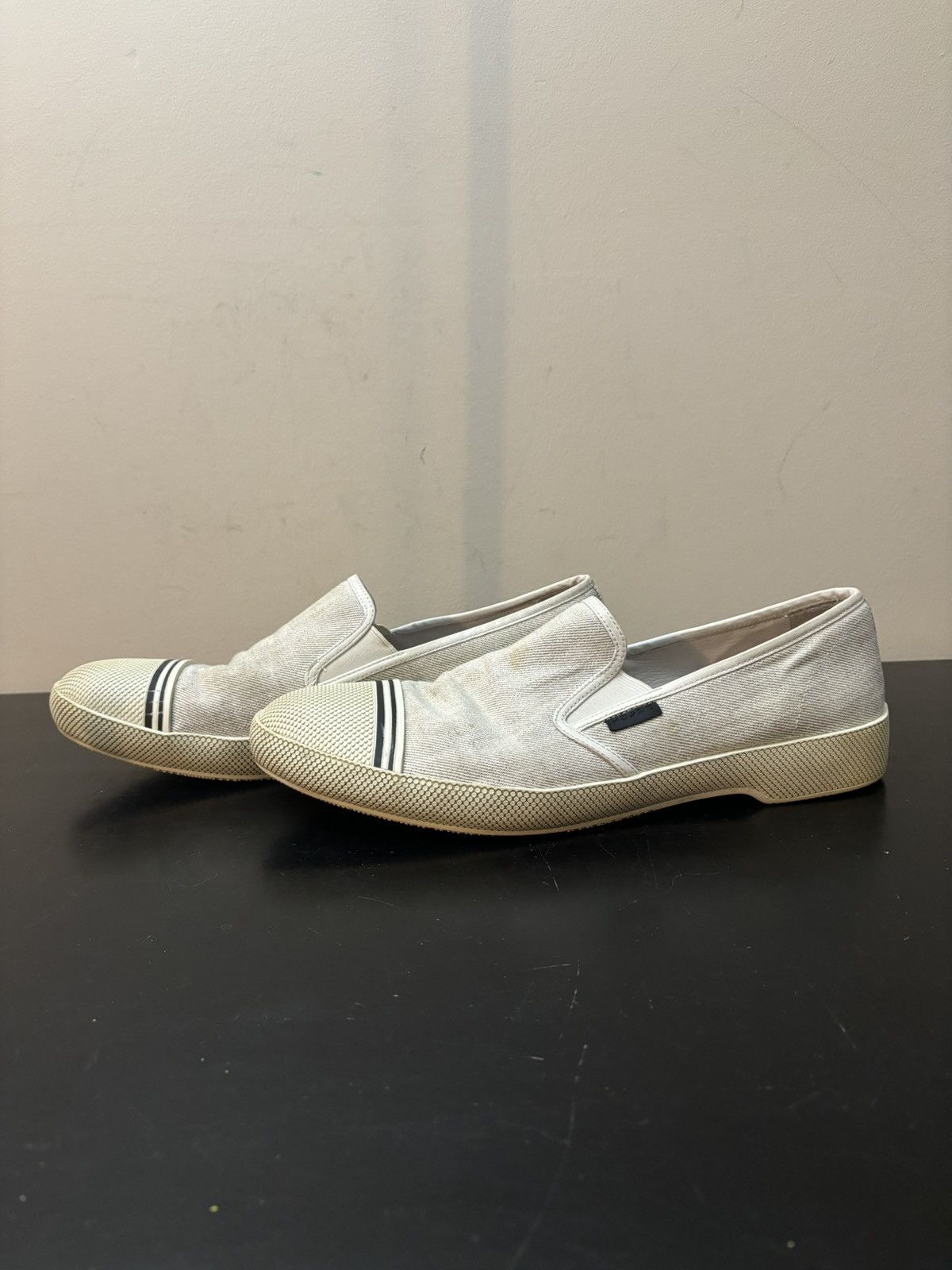 Prada Prada Slip On Denim Sneakers Grey White Size US 9 / EU 42 - 1 Thumbnail