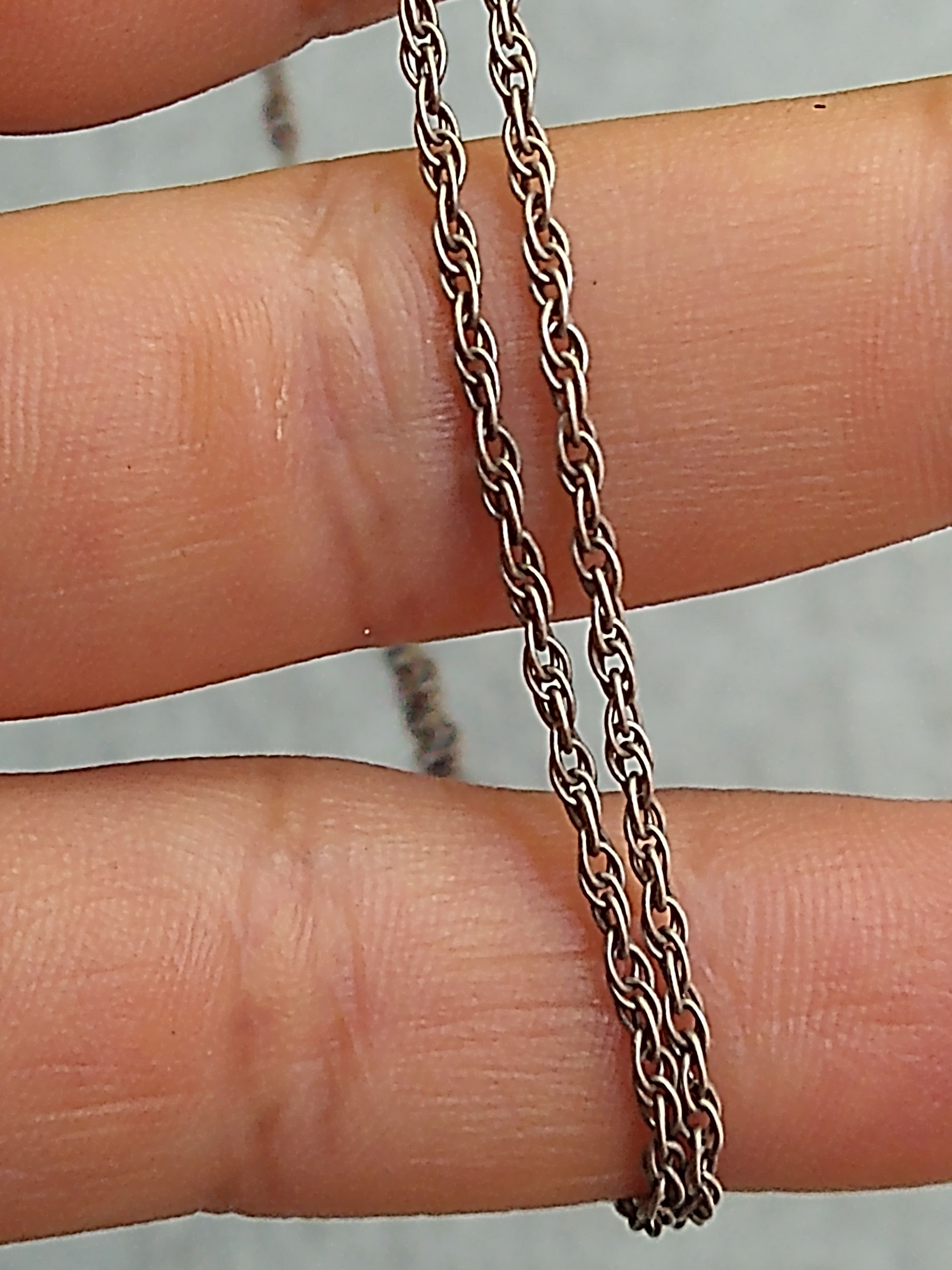 Jewelry Vintage Sterling Silver Necklace Oval Chain Link 21" Size ONE SIZE - 8 Thumbnail
