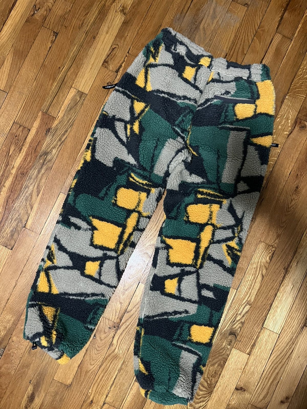 Stussy Stüssy Teddy Fleece Pants Joggers Green khaki Winter grey Size US 30 / EU 46 - 6 Thumbnail