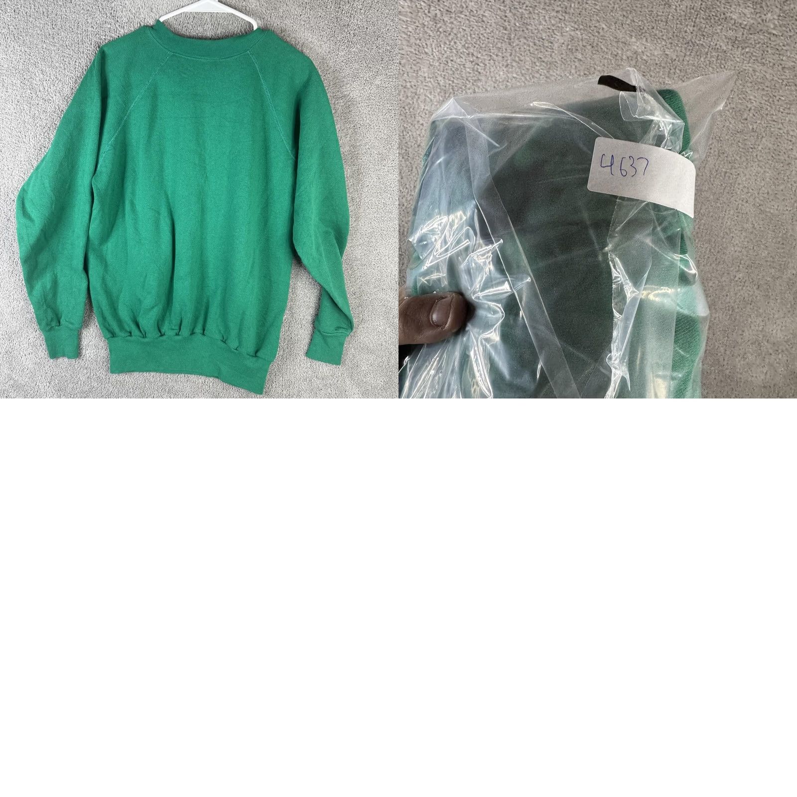 Vintage Solid Basic Sweatshirt Mens XL Green Fleece Crewneck Pullover Raglan USA Made Size US XL / EU 56 / 4 - 9 Thumbnail