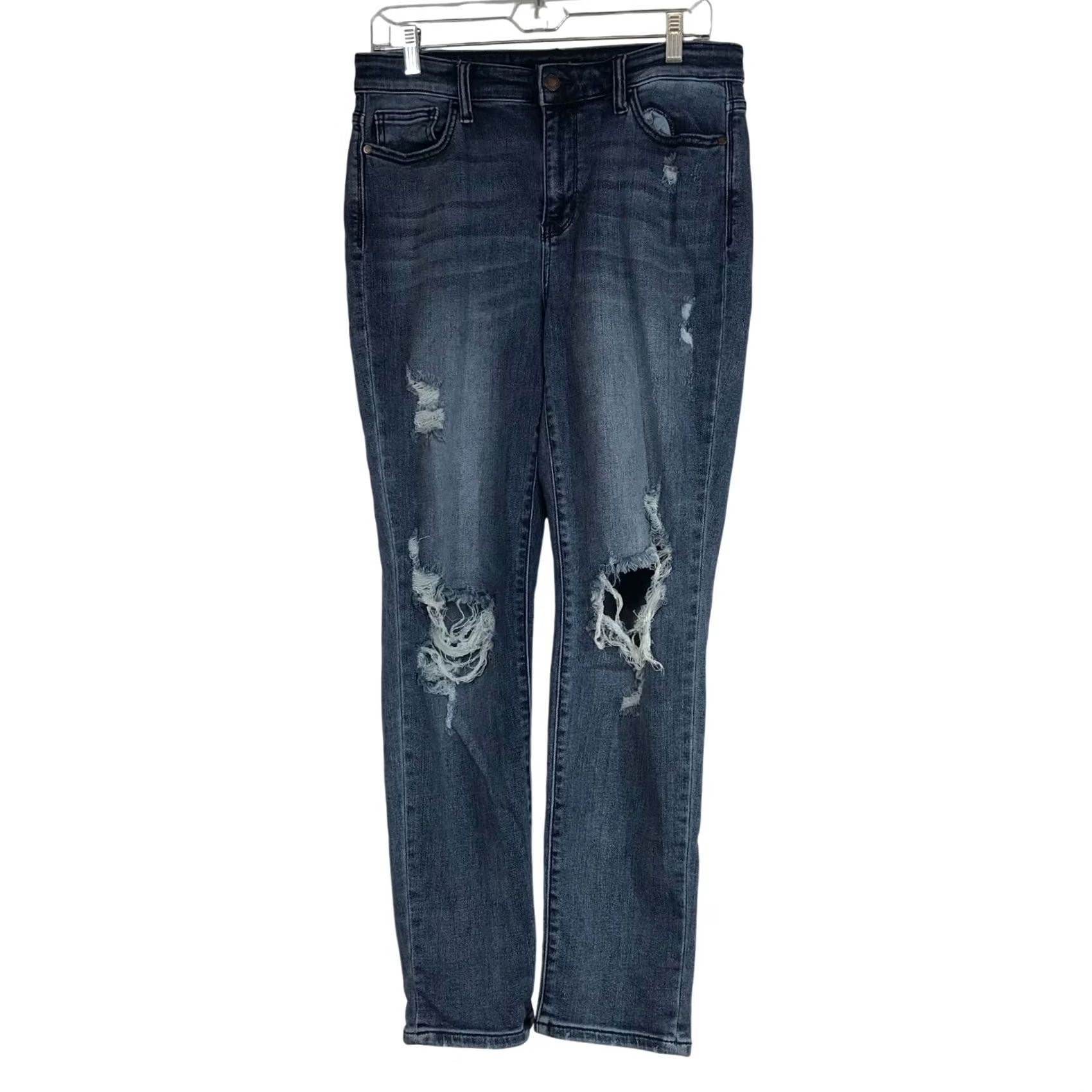 Denime Judy Blue Jeans Womens 29 WOMEN DISTRESSED BOYFRIEND FIT DENIM Size 29" - 2 Thumbnail