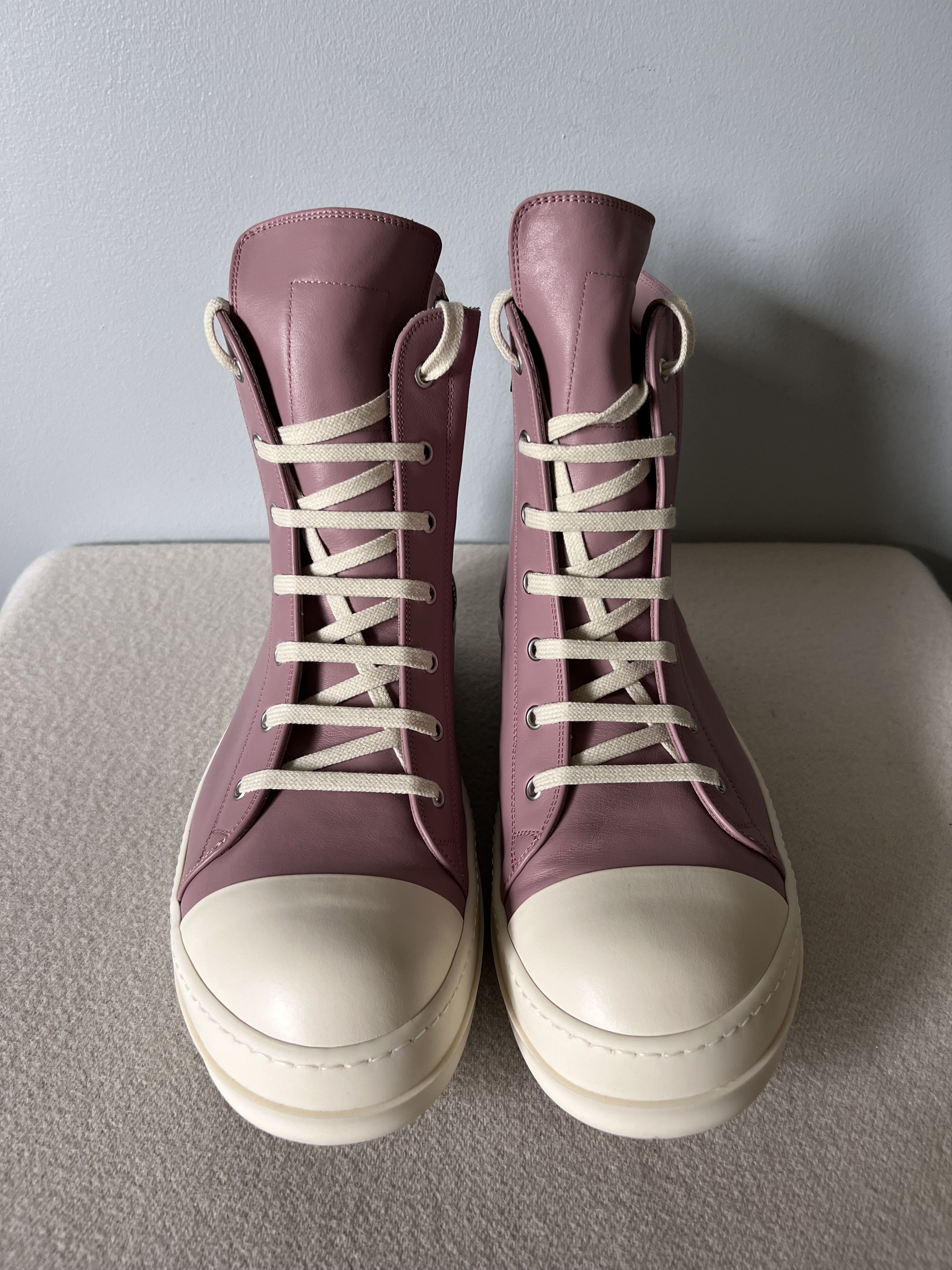 Rick Owens Rick Owens Ramones in Dusty Pink Leather Size US 13 / EU 46 - 4 Thumbnail