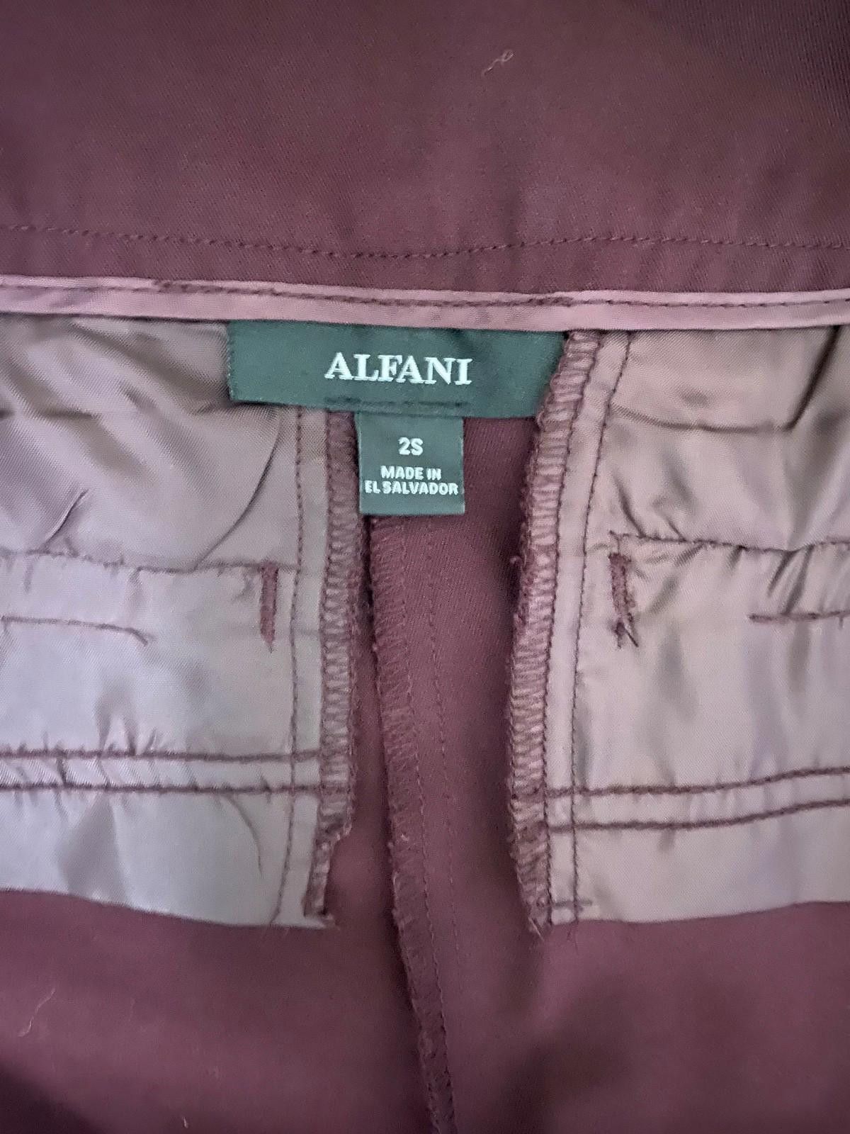 Alfani ALFANI Wide Leg Dress Pant in Burgundy (SIZE 2S) Size 26" / US 2 / IT 38 - 9 Thumbnail