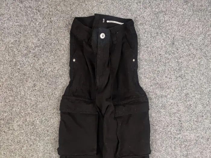 Japanese Brand Vintage Japanese Baggy Black Cotton Cargo Pants Y2K Style Size US 30 / EU 46 - 7 Thumbnail
