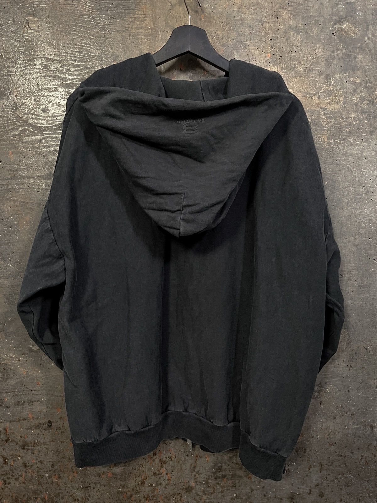 Balenciaga Sporty B Washed Zip Up Hoodie Size US XL / EU 56 / 4 - 3 Thumbnail