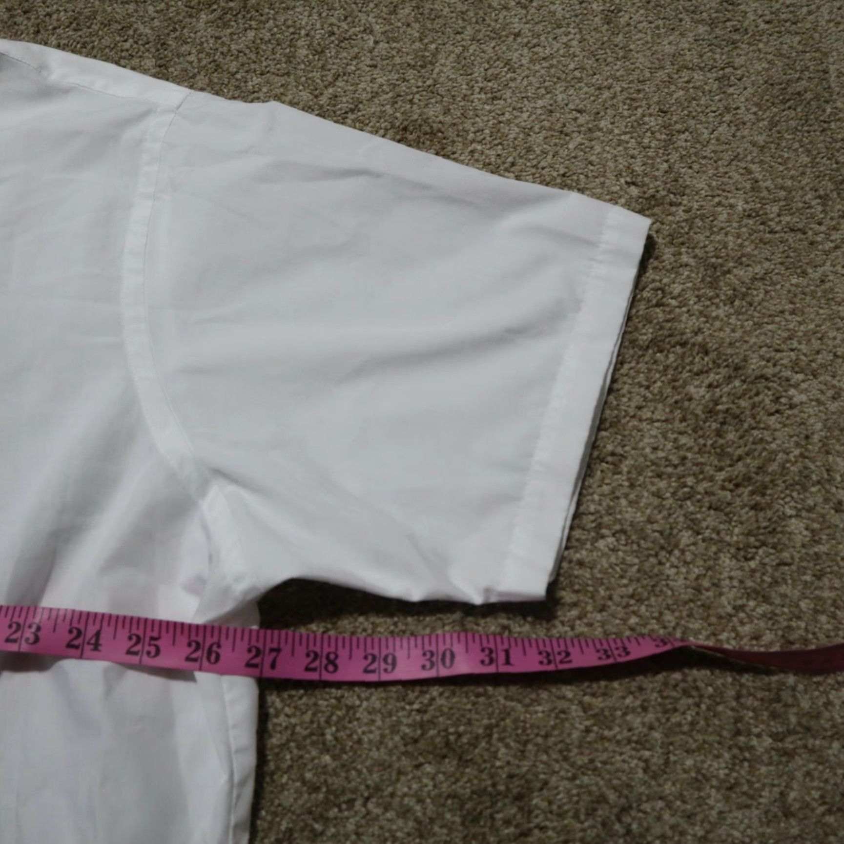 Van Heusen VINTAGE Van Heusen White Dress Shirt Men 18.5 Solid Collar Size 48R - 6 Thumbnail