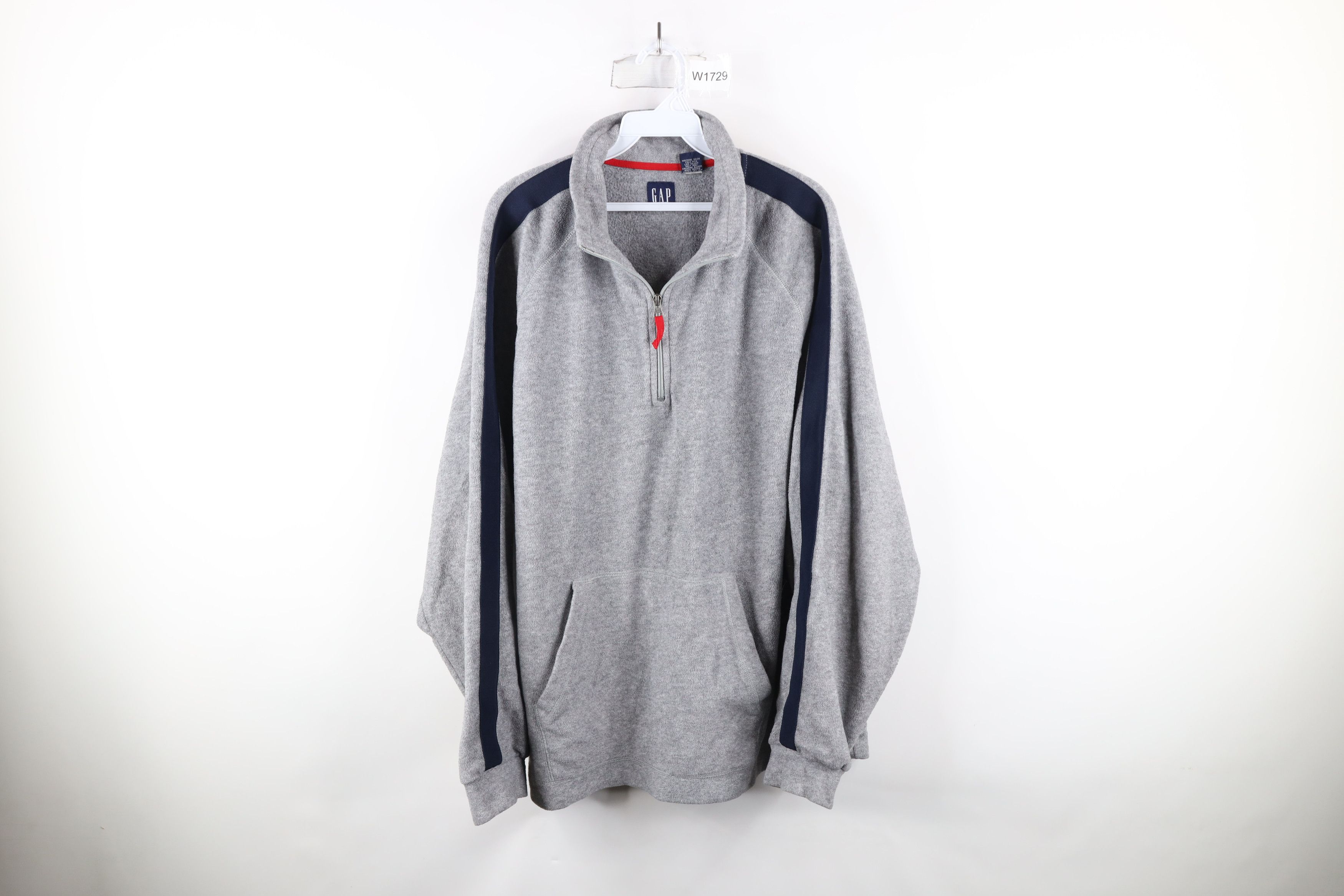 Gap × Vintage Vintage 90s Gap Half Zip Fleece Pullover Sweater Gray Size US XL / EU 56 / 4 - 1 Thumbnail