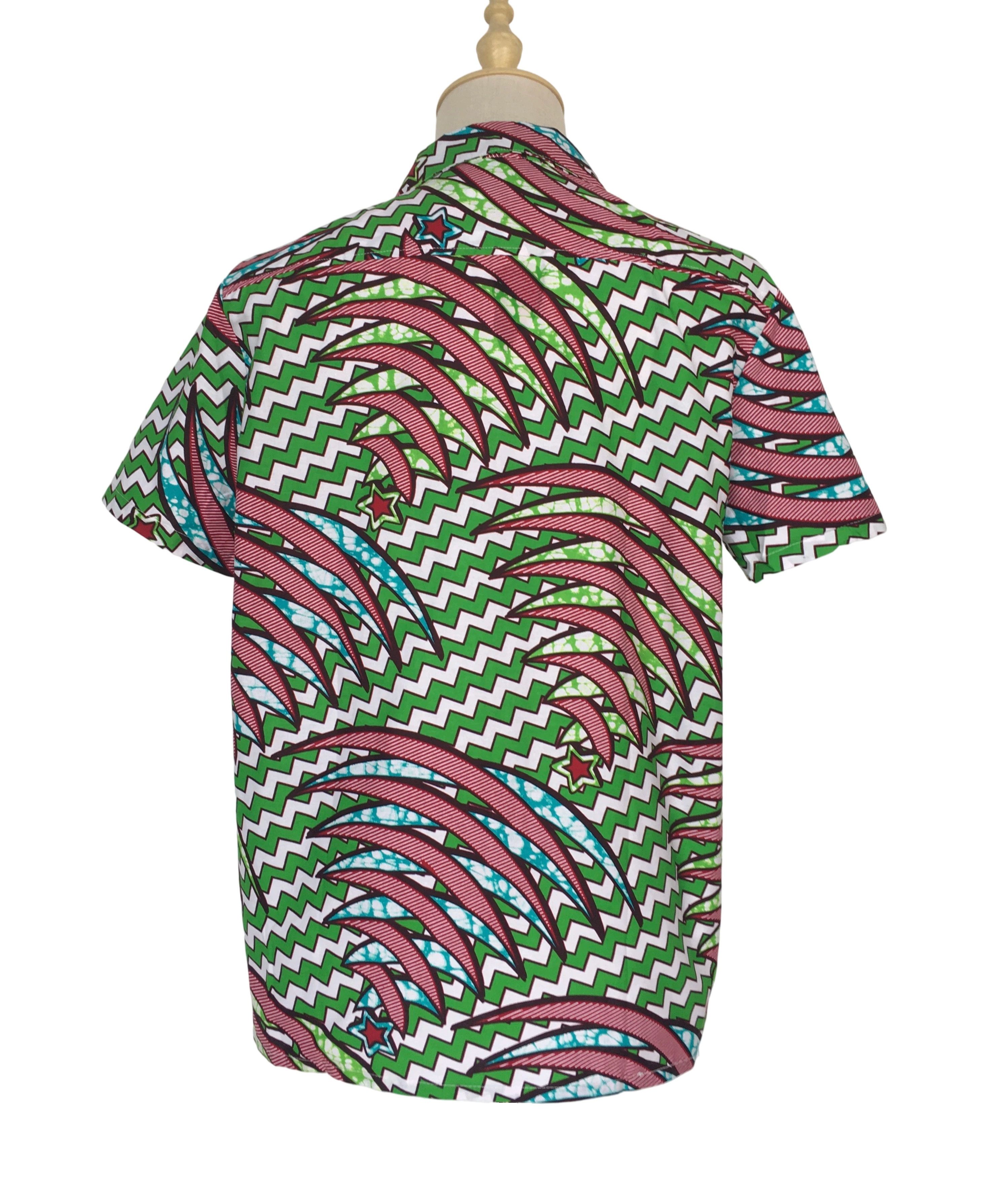 Other African Wax Print Men Shirt Short Sleeves Summer Size US XL / EU 56 / 4 - 3 Thumbnail