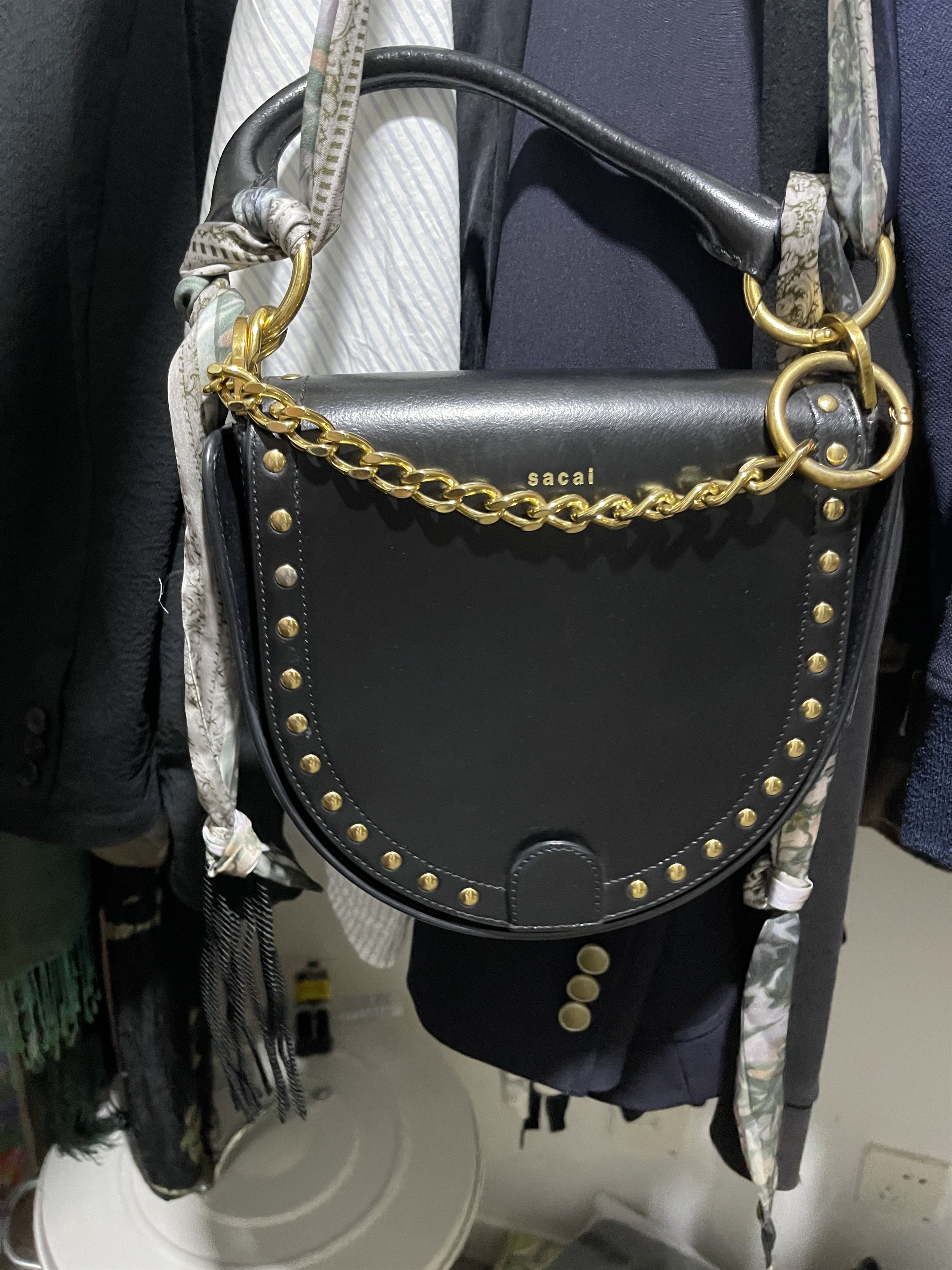 Sacai Sacai Black Horseshoe Handbag Size ONE SIZE - 8 Thumbnail