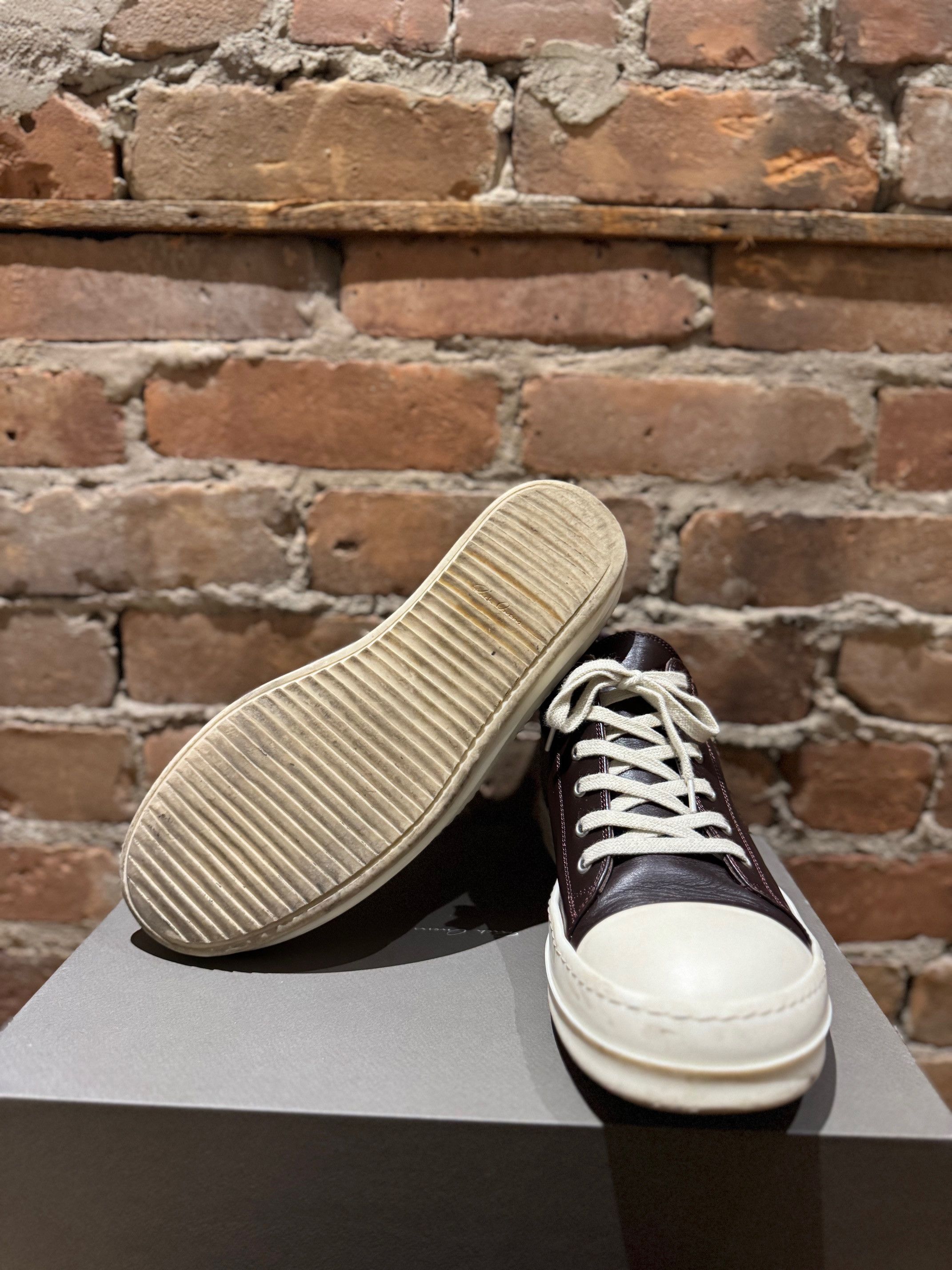 Rick Owens Rick Owens Mainline Ramones Low — Leather — Oxblood/Milk Size US 9 / EU 42 - 5 Thumbnail