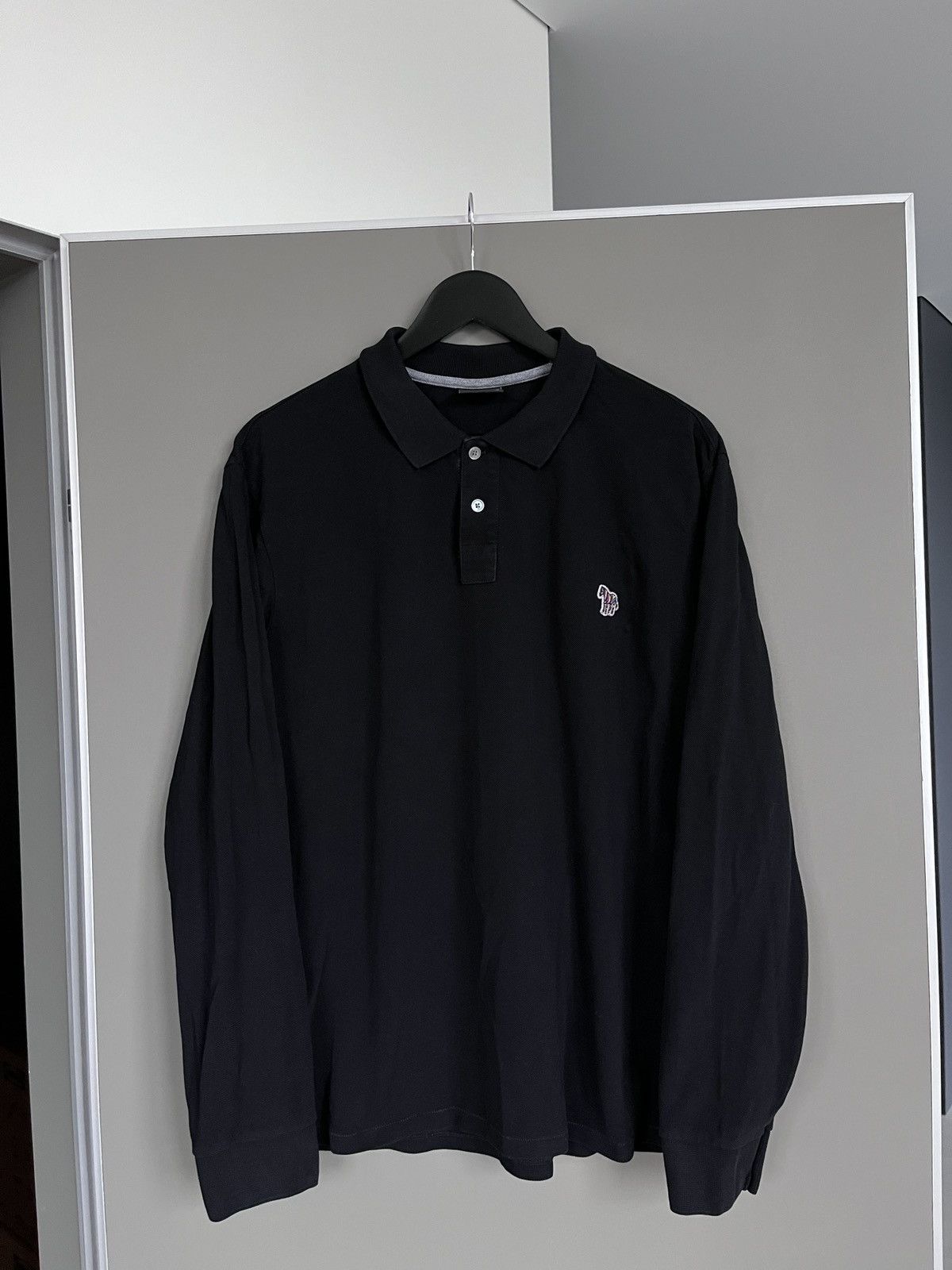 Paul Smith Paul Smith Waffle Black Long Sleeve Polo Shirt Size US XL / EU 56 / 4 - 1 Thumbnail