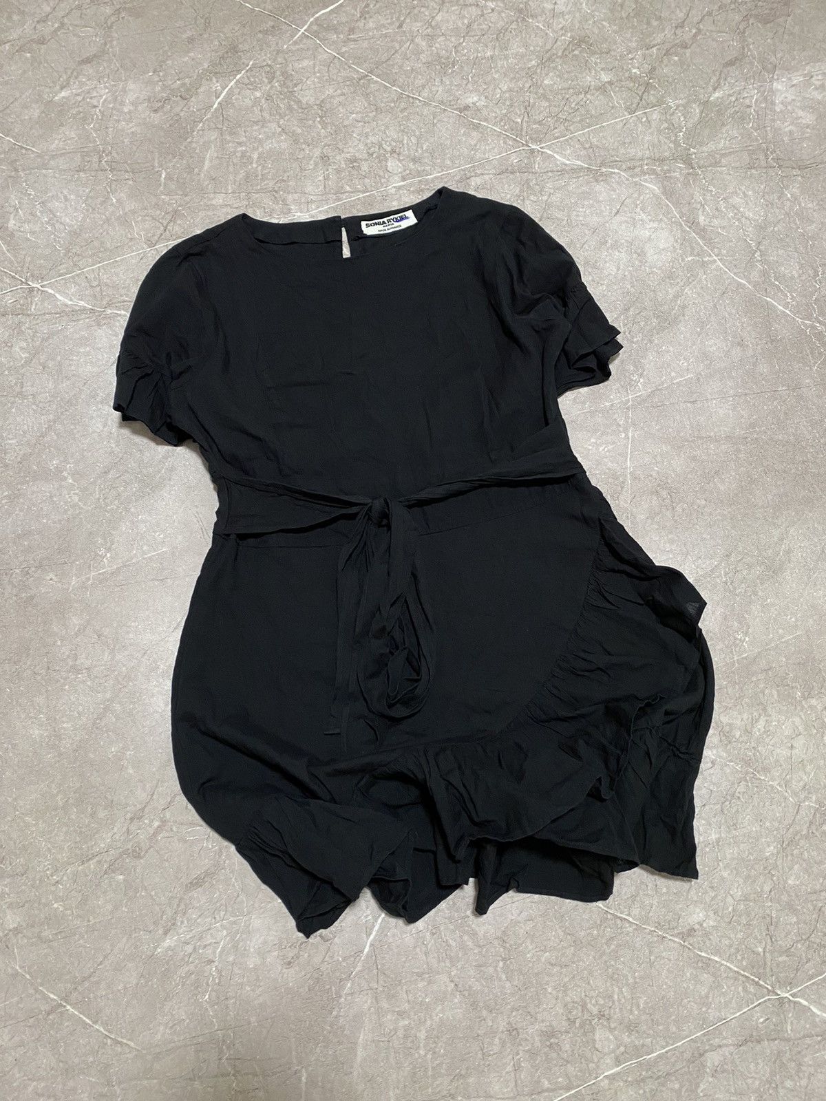 Sonia Rykiel Vintage Sonia by Sonia Rykiel Ruffled Shift Dress Black Size XS / US 0-2 / IT 36-38 - 1 Thumbnail